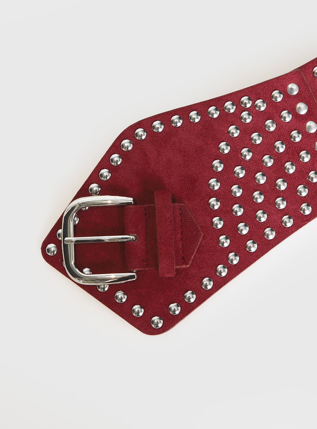 Calexico Studded Faux Suede Belt Red - Image 4