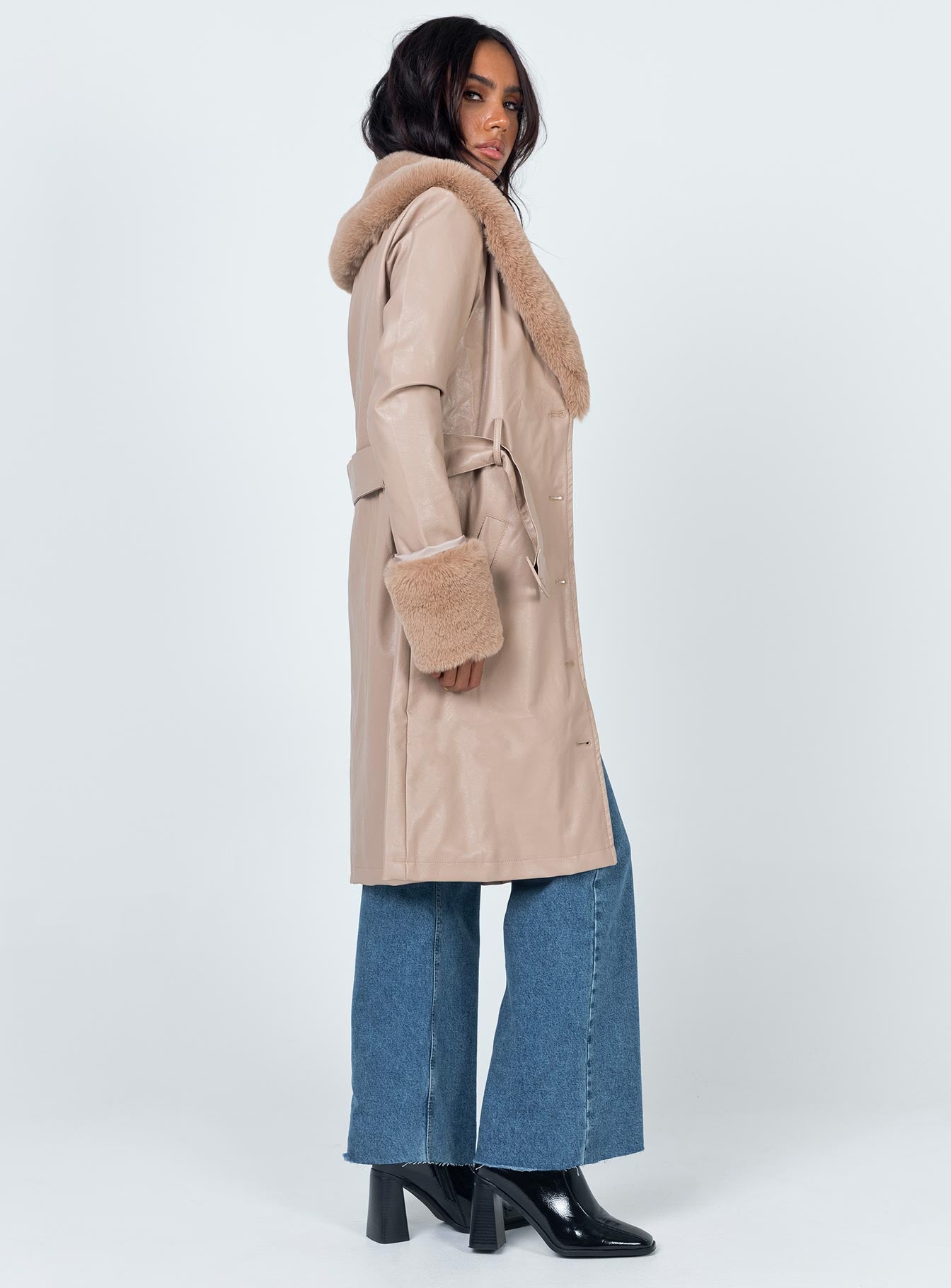 Brooklyn Long Coat Tan - Image 4