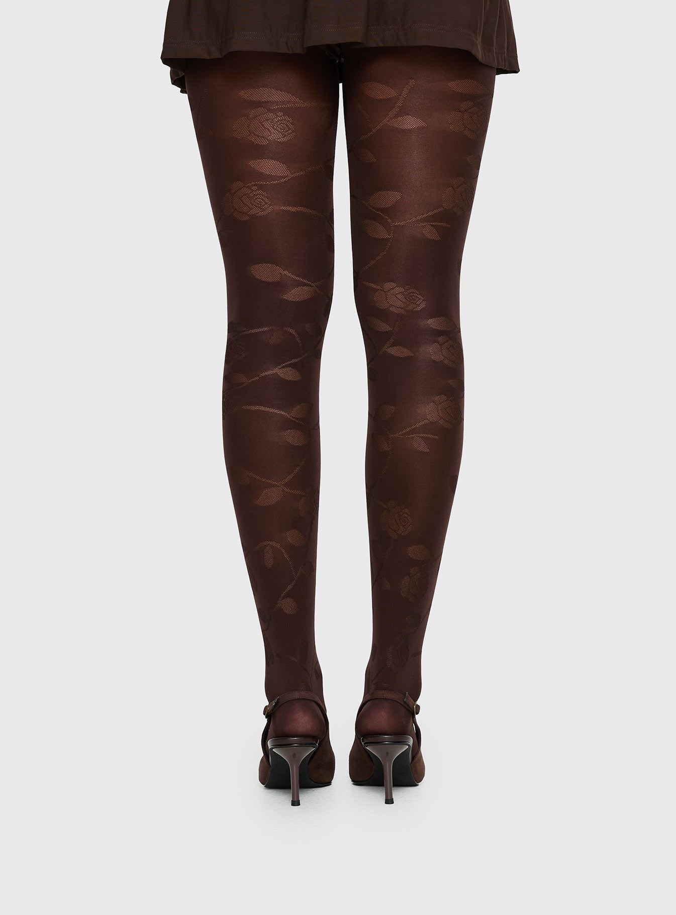 Pomeline Floral Tights Brown - Image 4