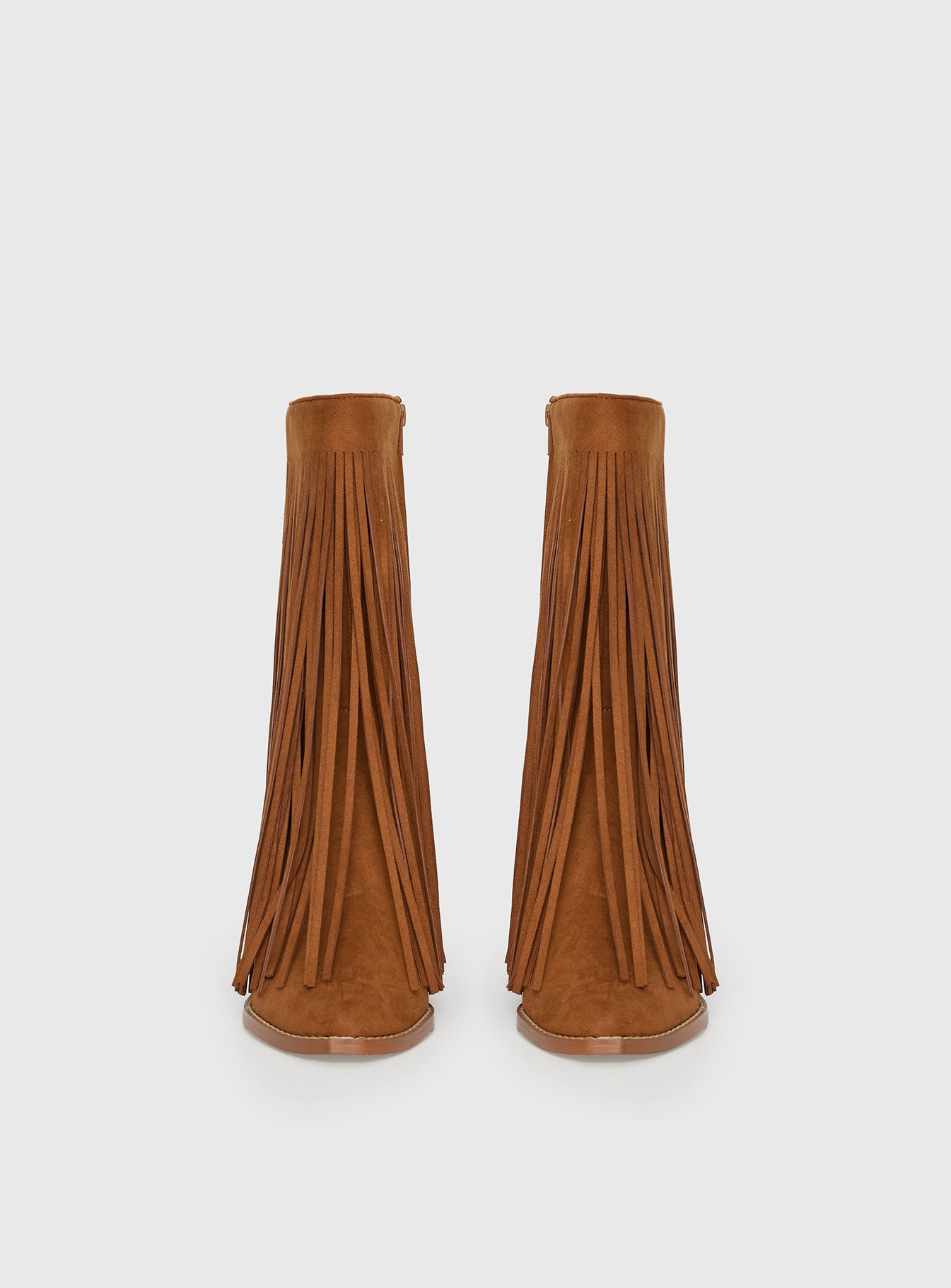 Wild Card Tassel Faux Suede Boots Brown - Image 3