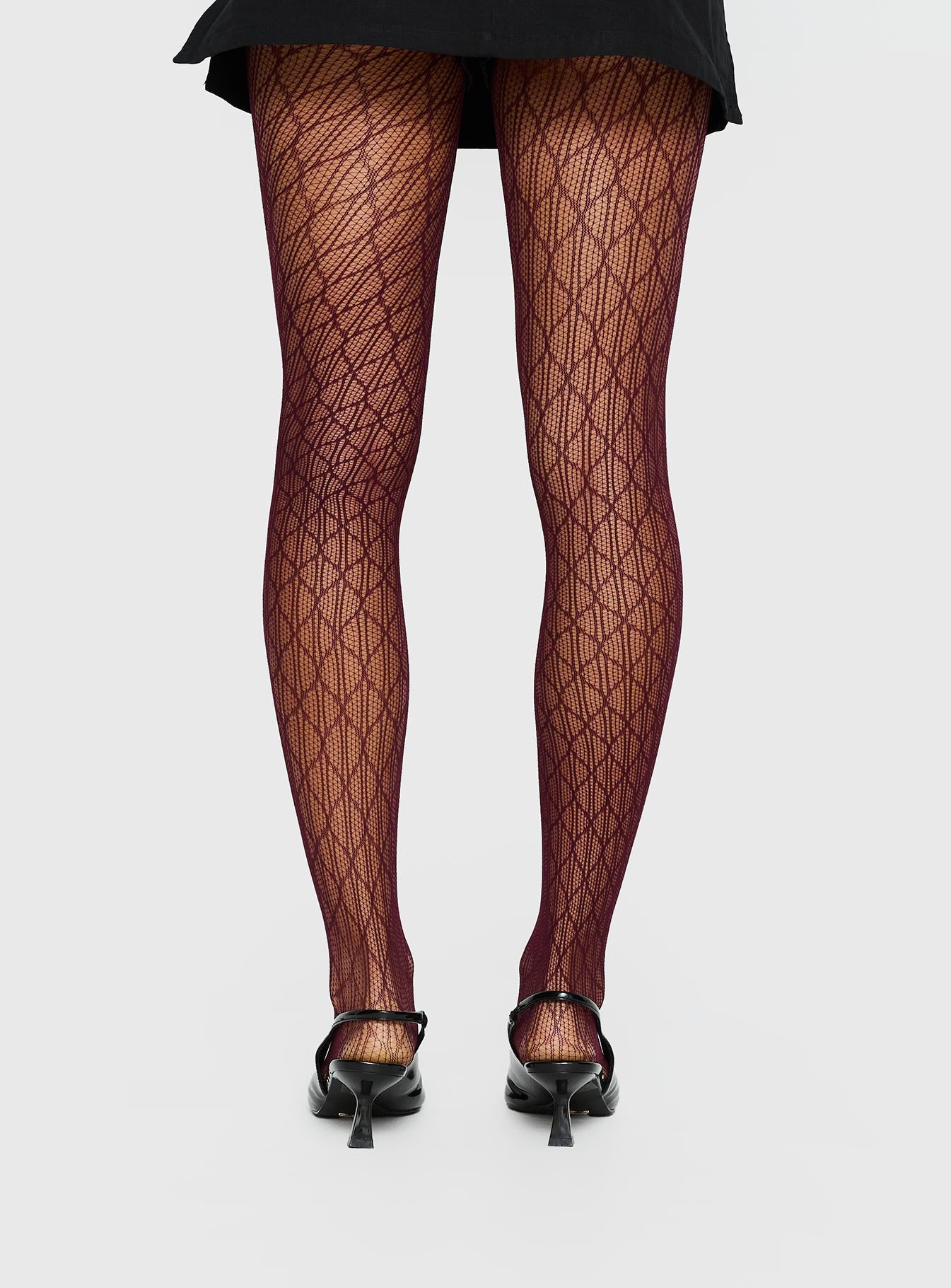 Amelyn Textured Sheer Tights Red - Image 4