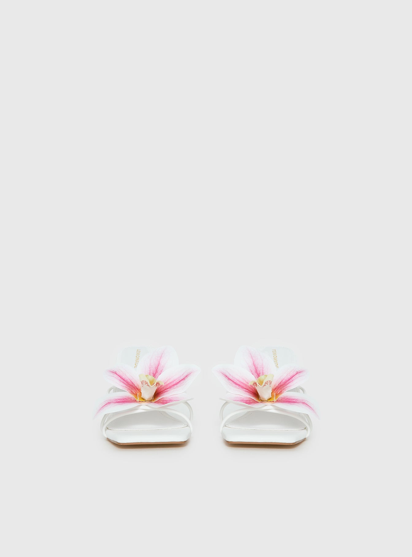 Exotic Etty Floral Detail Heels White - Image 3