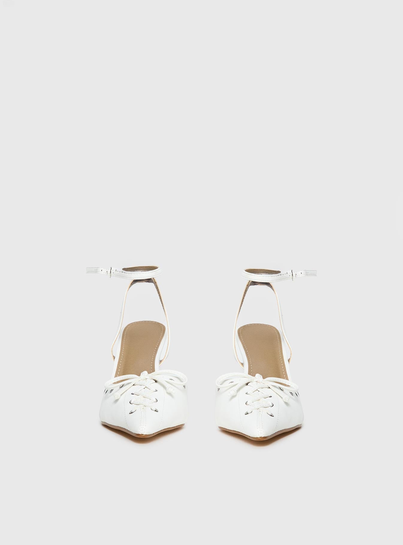 Nilah Pointed Toe Heels White - Image 4