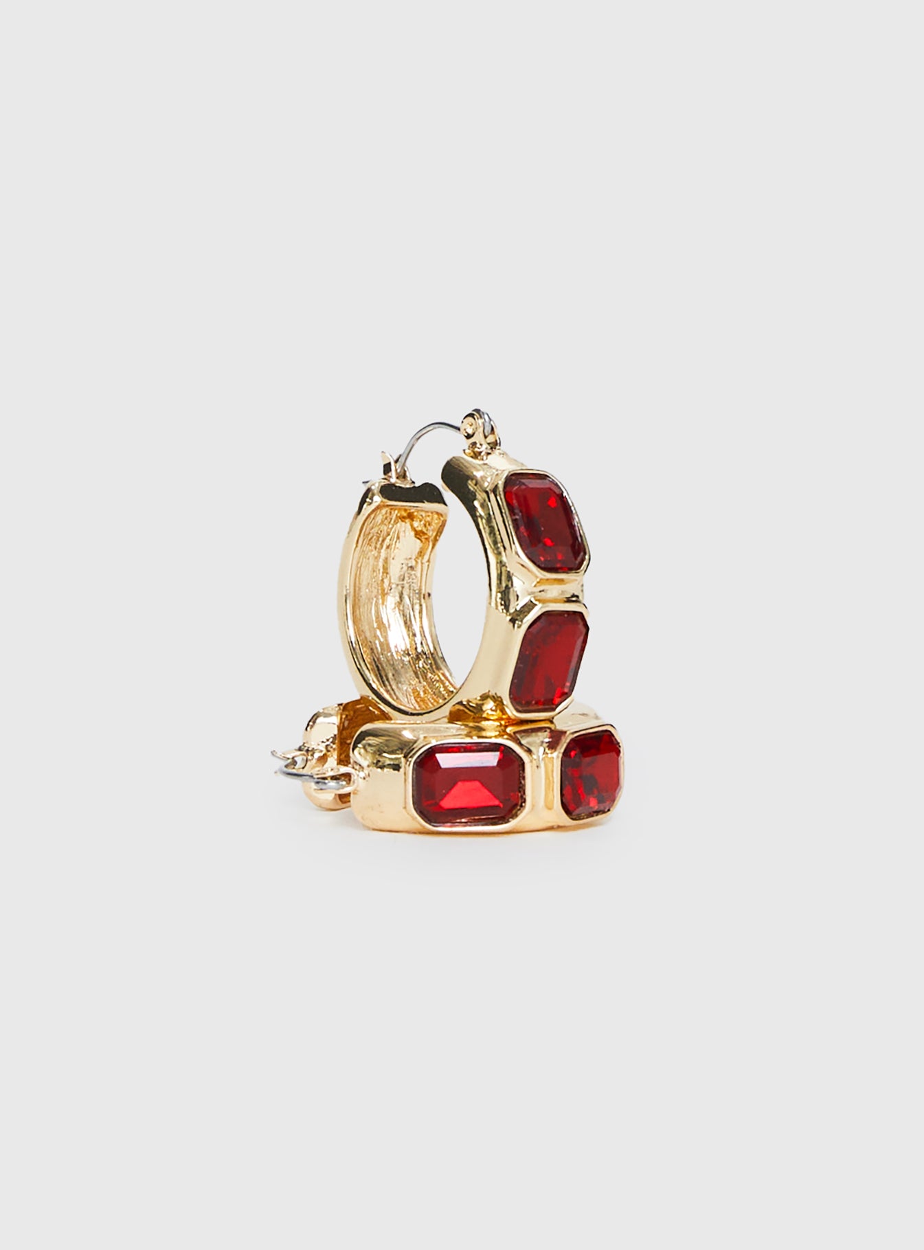 Gabrianna Hoop Earrings Gold / Red - Image 4