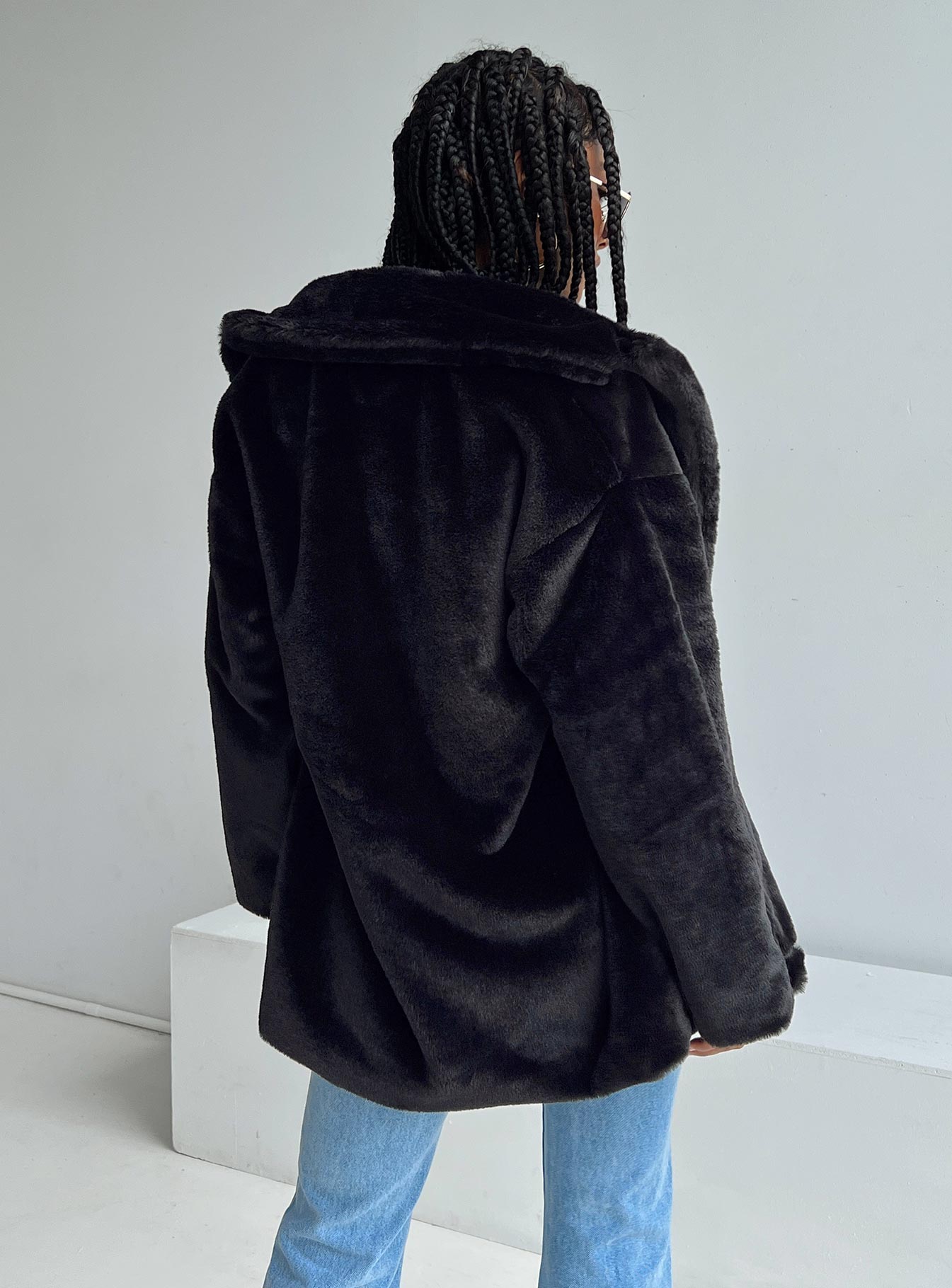 Dune Faux Fur Jacket Black - Image 7