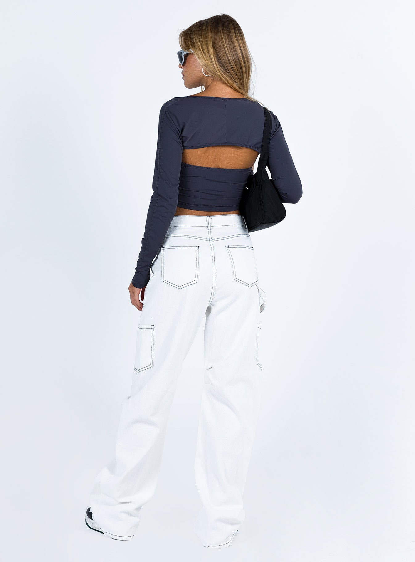 Miami Vice Mid Rise Straight Leg Cargo Pants White - Image 5