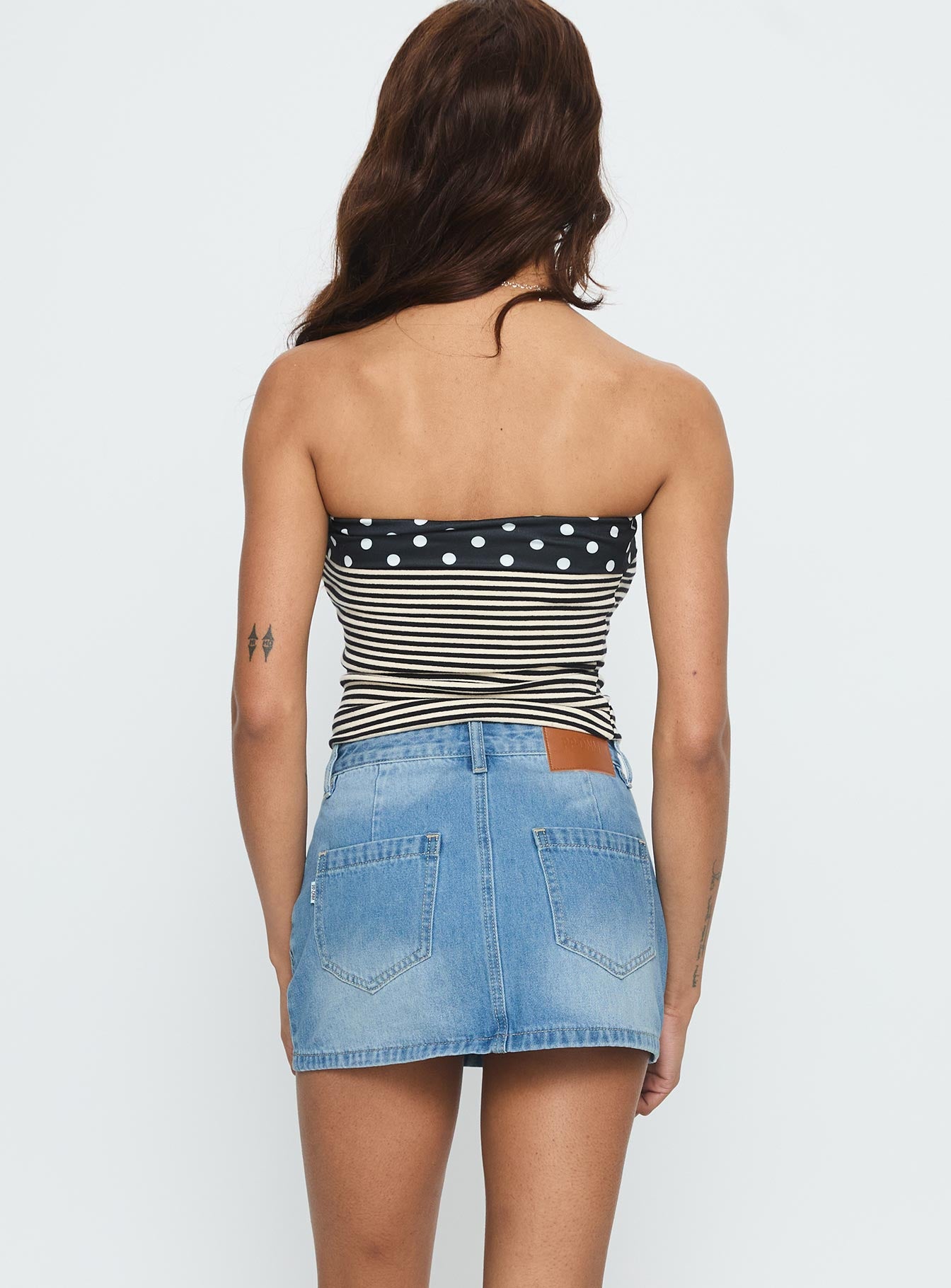 Cailin Denim Mini Skirt Light Blue Wash - Image 4