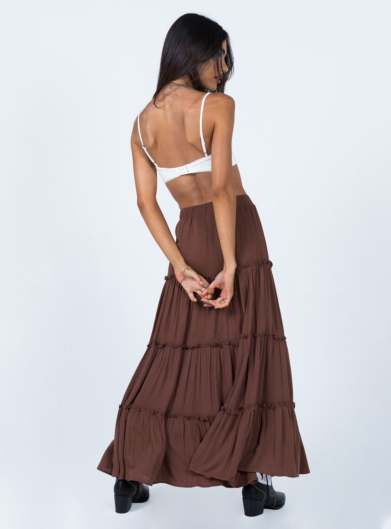 Miriah Maxi Skirt Brown - Image 5