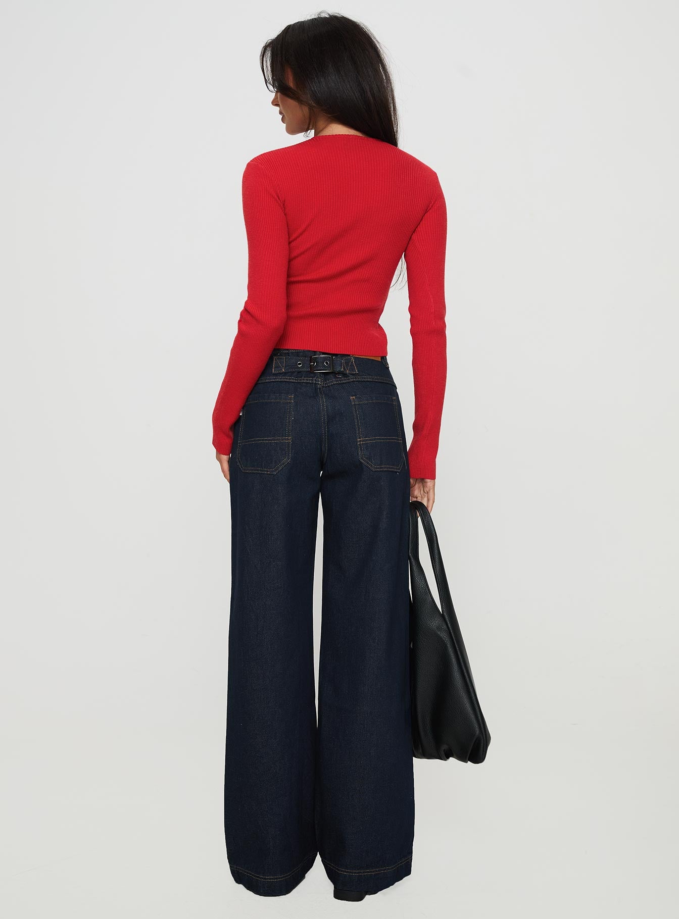 Jankins Mid Rise Baggy Jeans Dark Blue Wash - Image 5