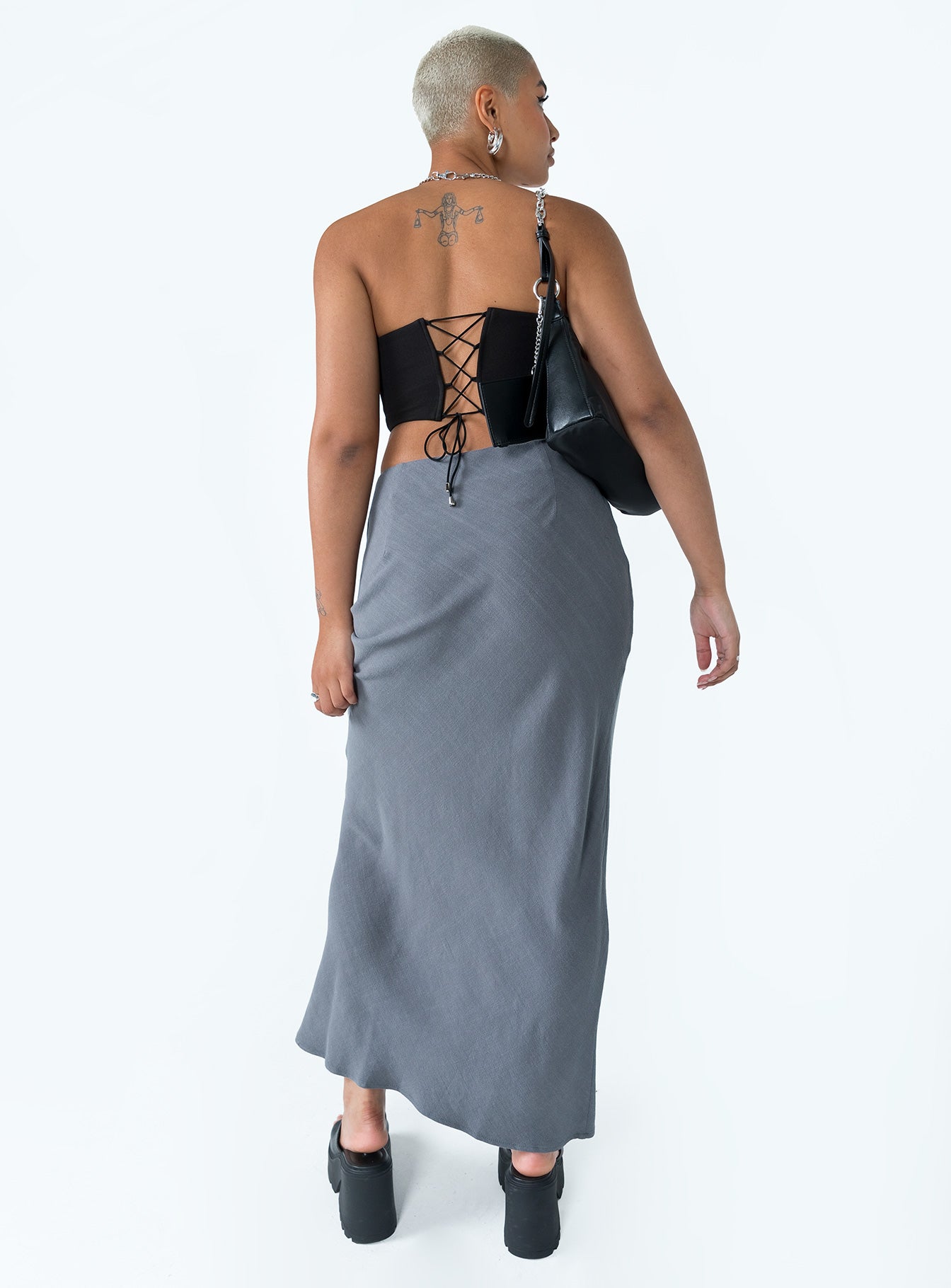 Jodie Maxi Skirt Grey - Image 4