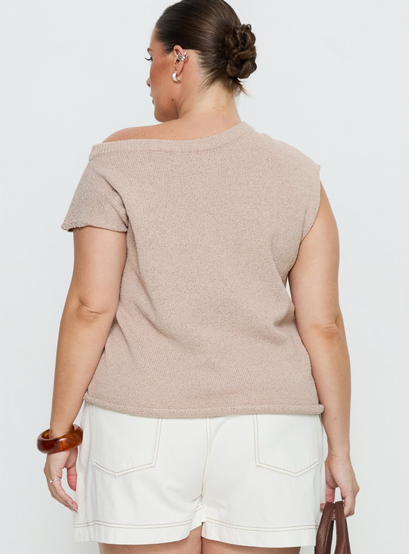 Ashfield Off Shoulder Top Oat Curve - Image 5