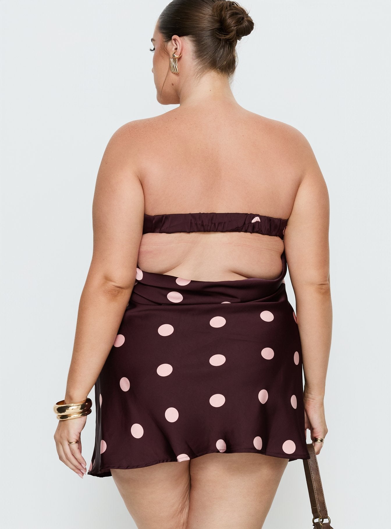 Phillipa Mini Dress Plum / Pink Polka Dot Curve - Image 5