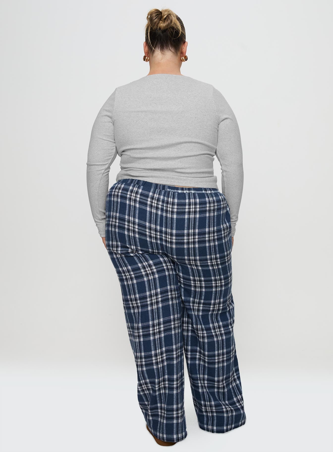 In The Morning Sleep Pant Blue Check Curve - Image 5
