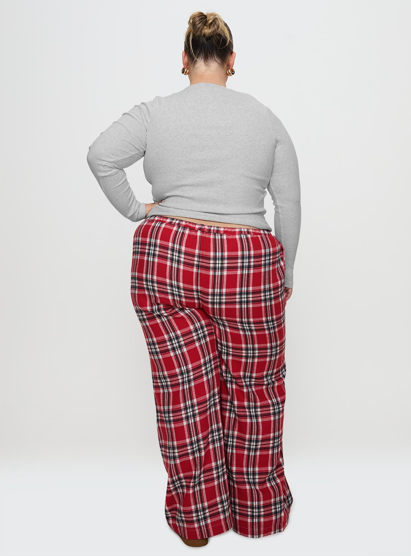 In The Morning Sleep Pant Red Check Curve - Image 5