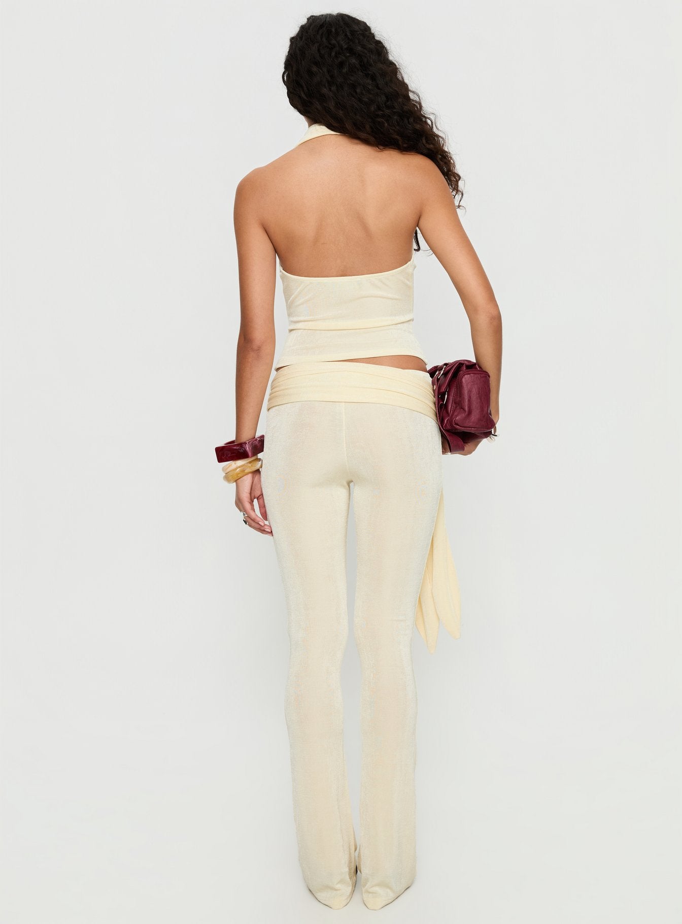 Butterfly Tie Detail Pants Lemontini - Image 5