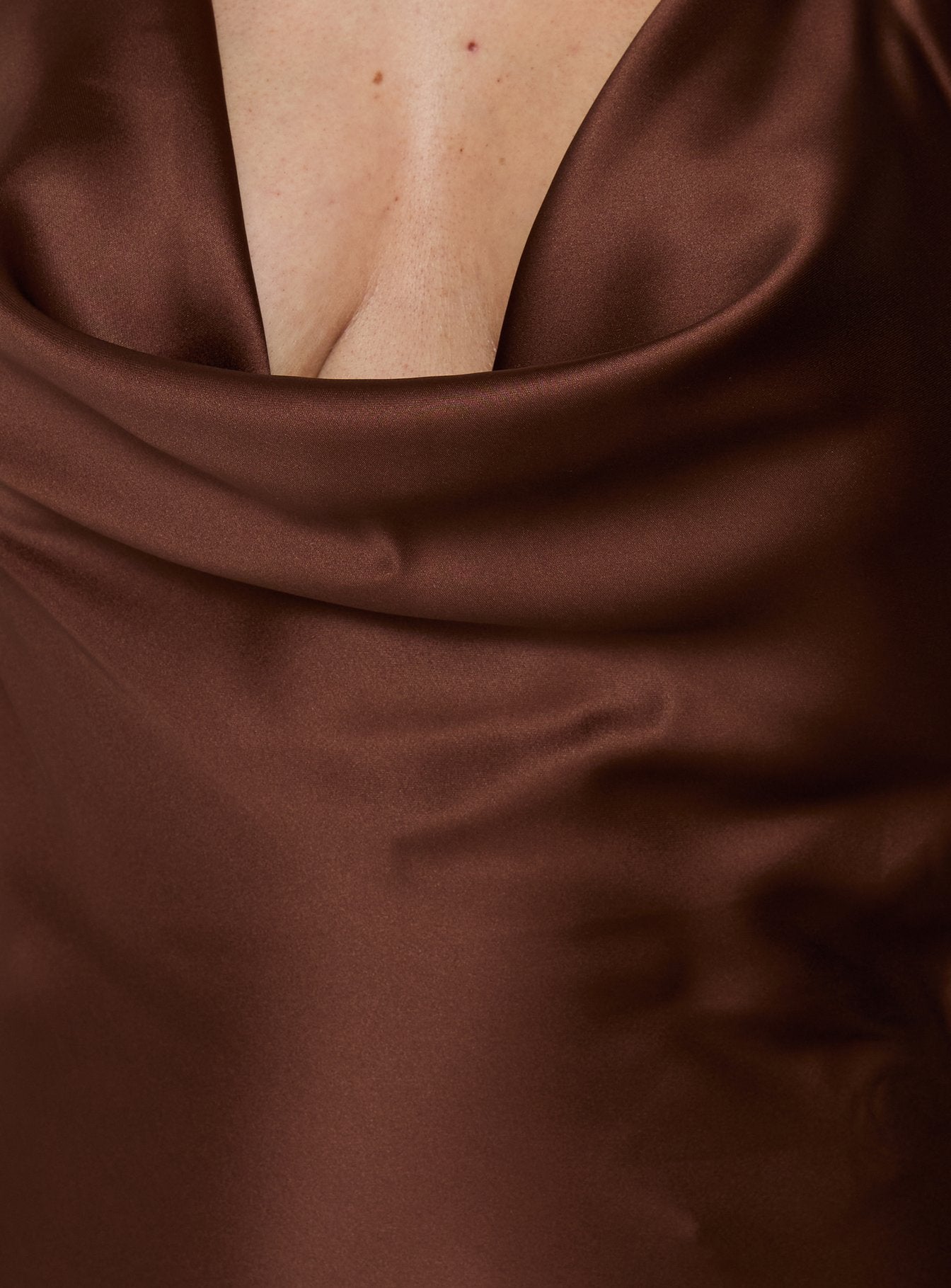 Yazmeina Halter Keyhole Maxi Dress Brown - Image 5