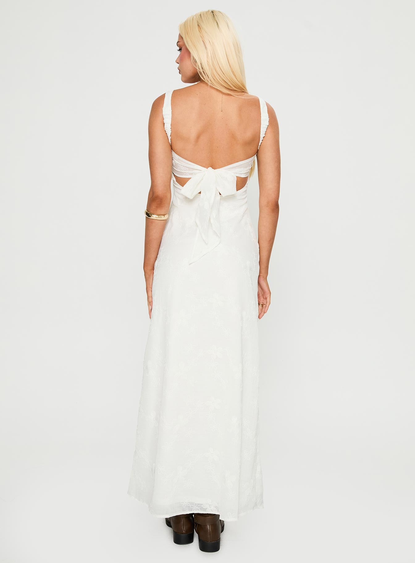 Maisone Broderie Maxi Dress White - Image 5