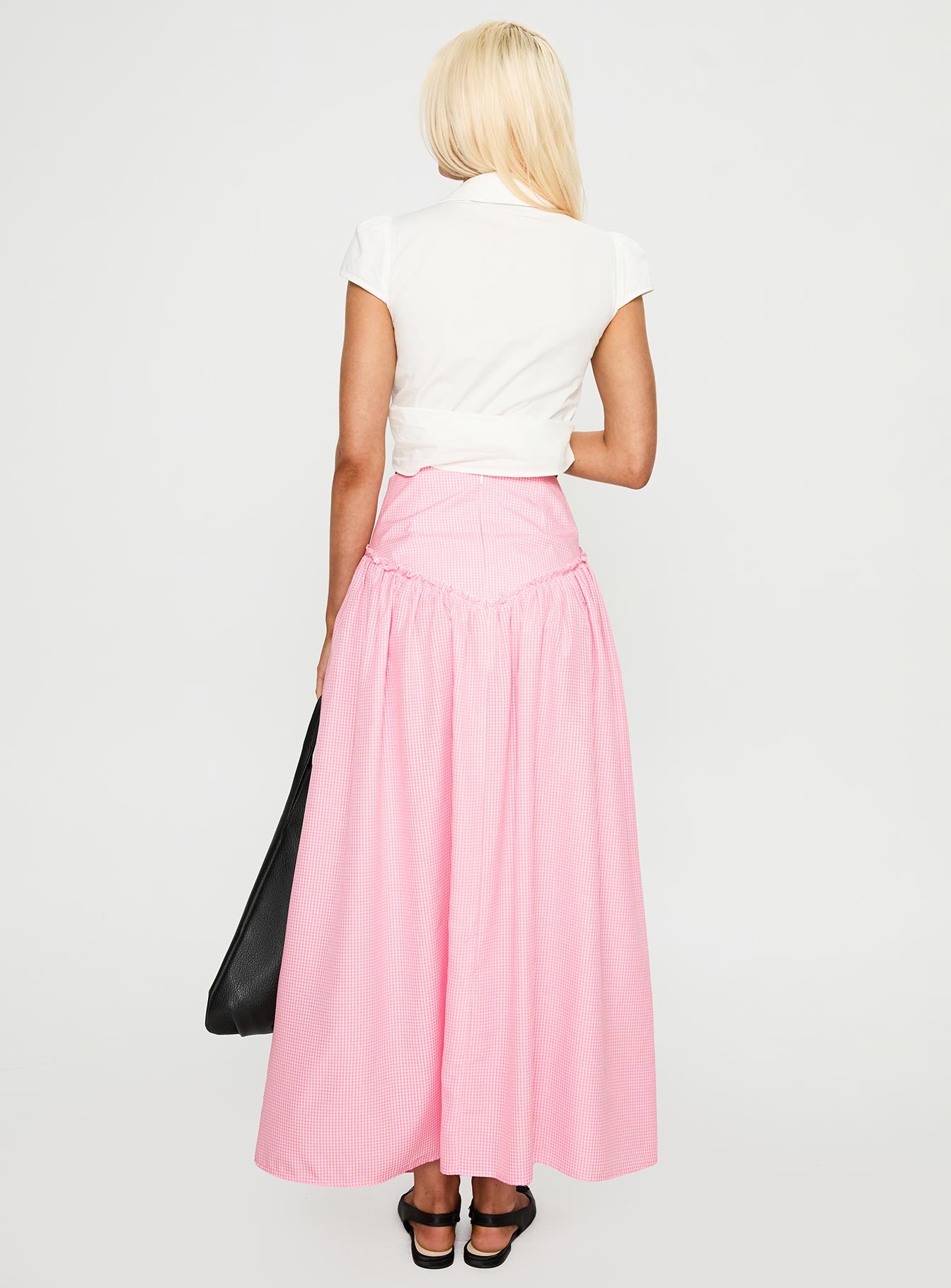 Apresia Maxi Skirt Pink Gingham - Image 5