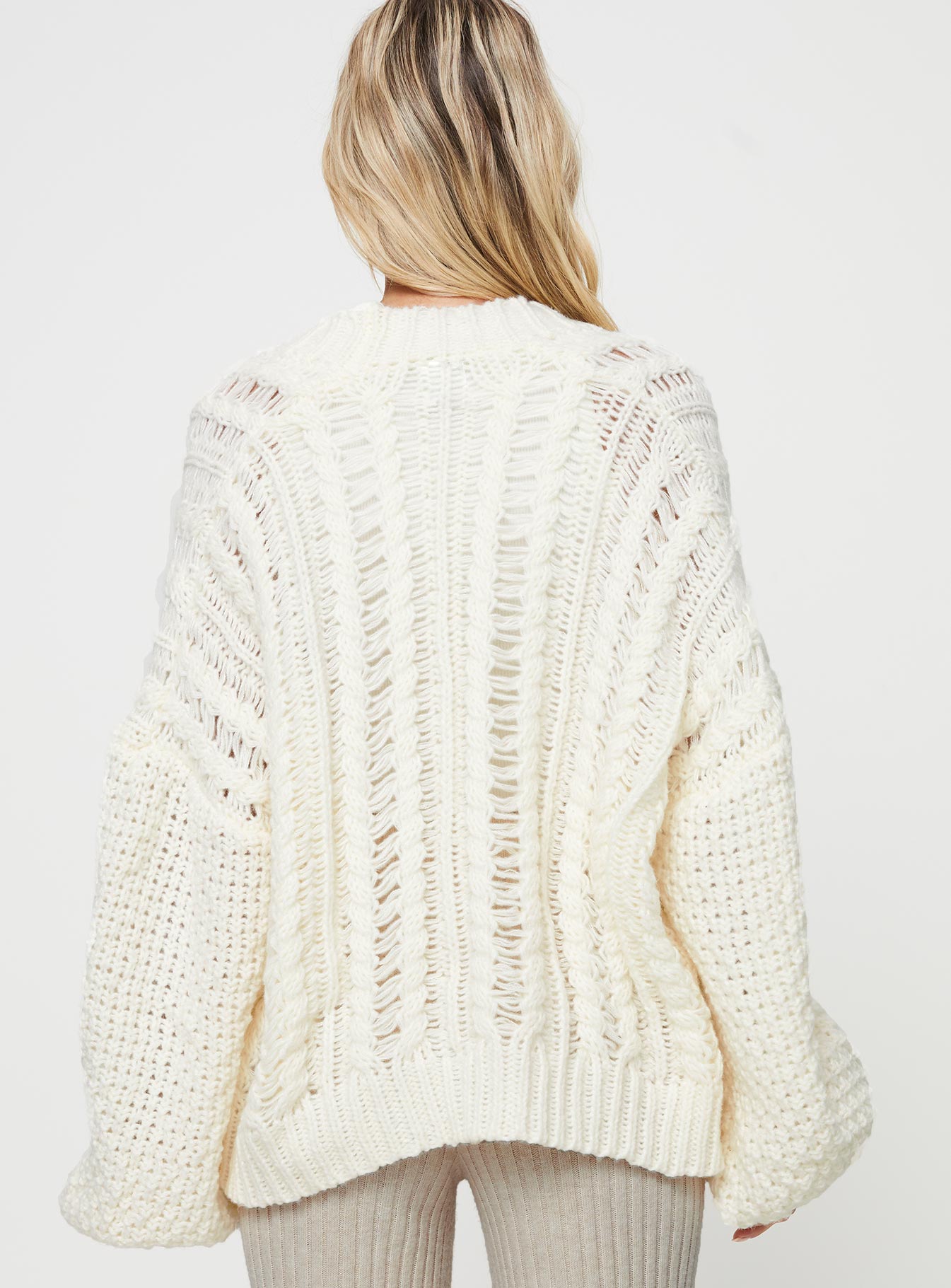 Abner Cable Cardigan Cream - Image 5
