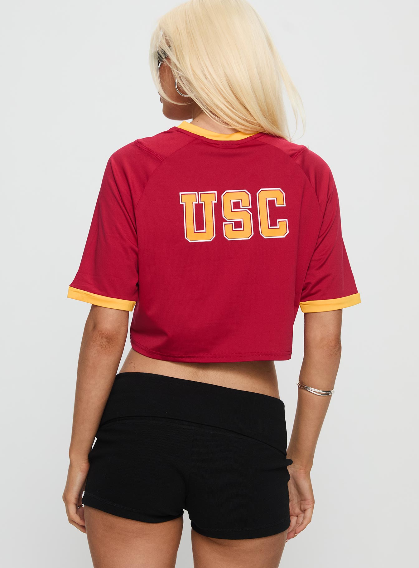 USC Cropped Soccer Jersey Tee Cardinal - Image 4