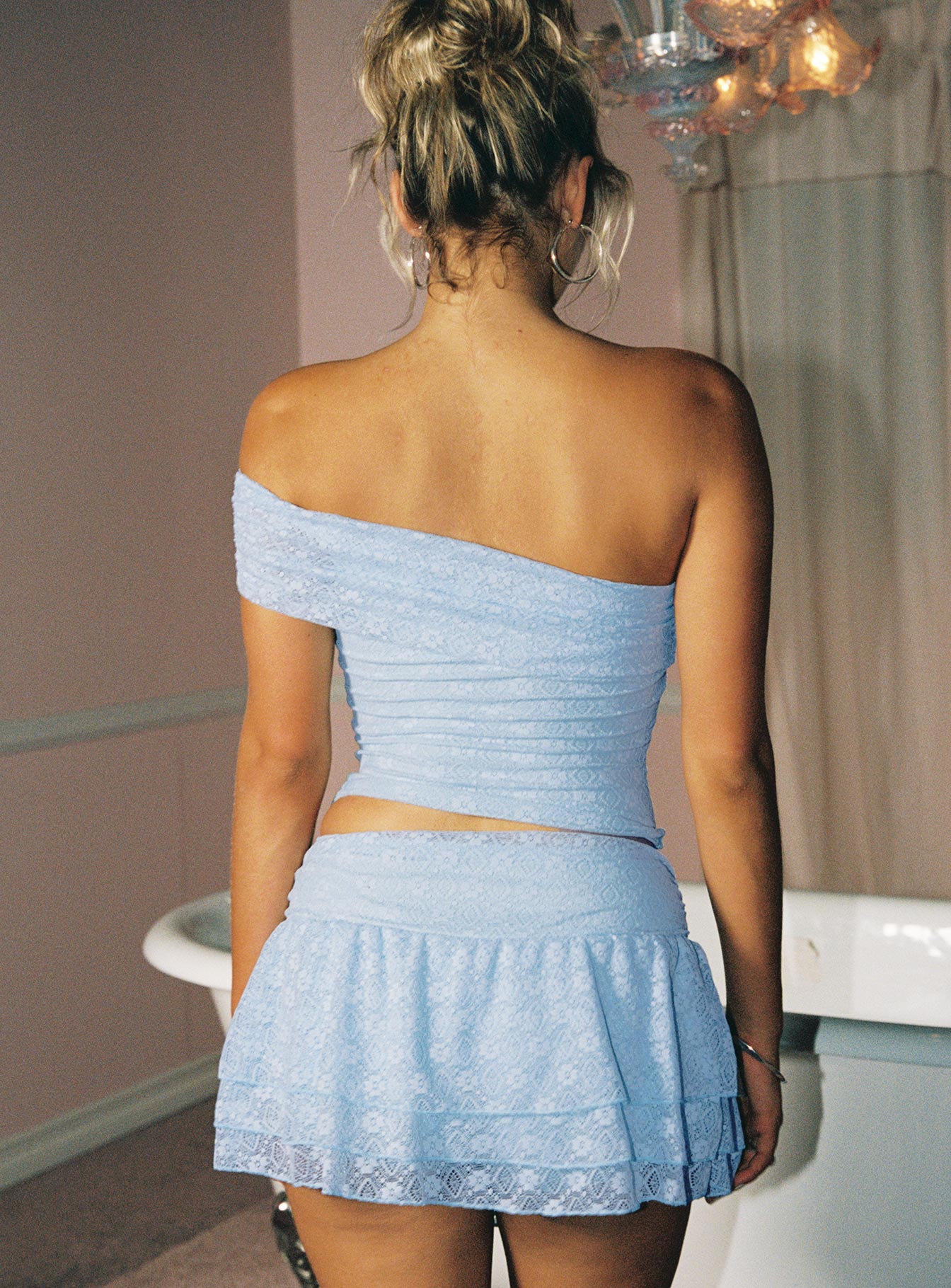 Believe In Paradise Mesh Mini Skort Blue - Image 4
