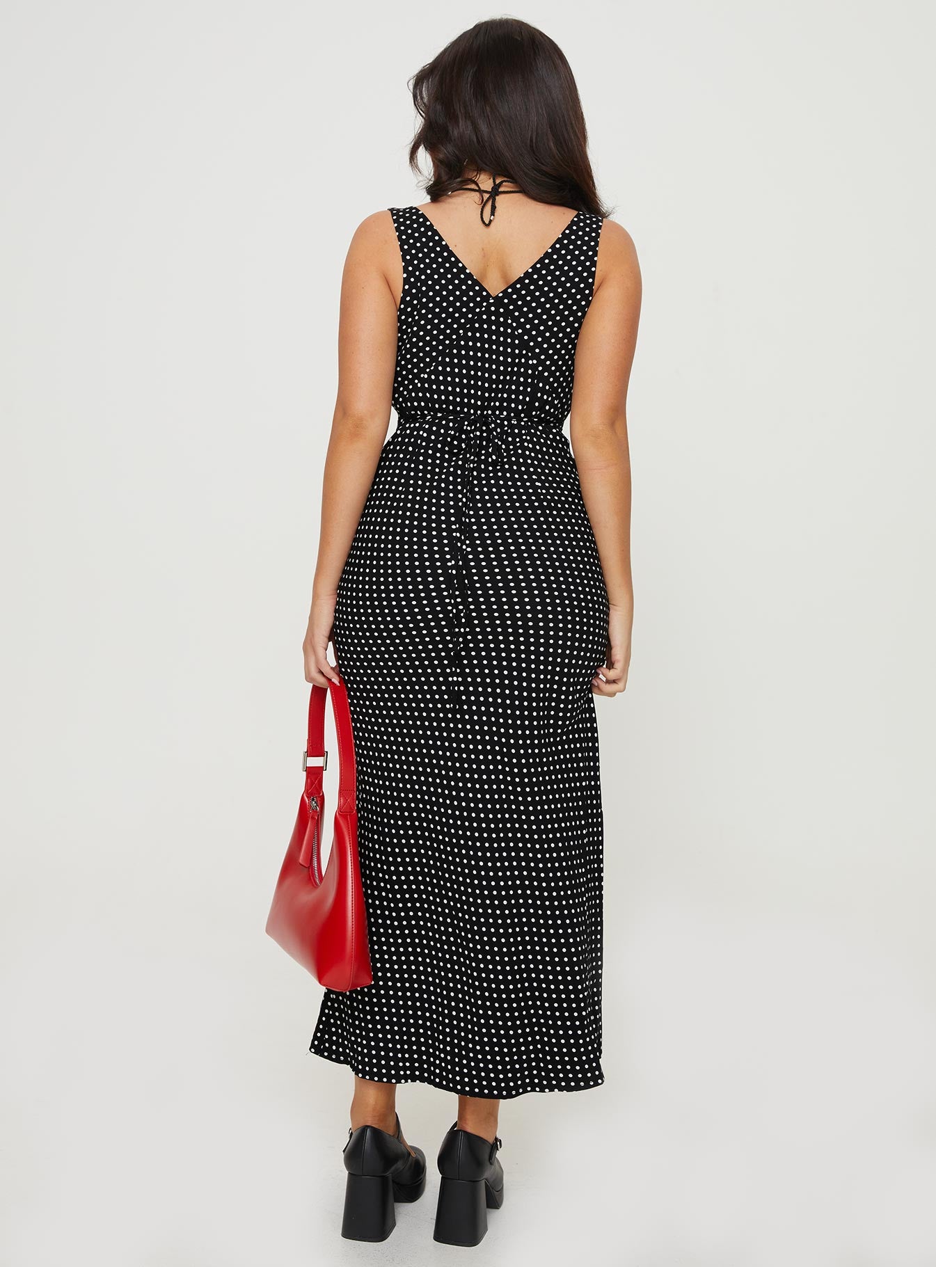 Nellie Maxi Dress Black Polka Dot Petite - Image 5