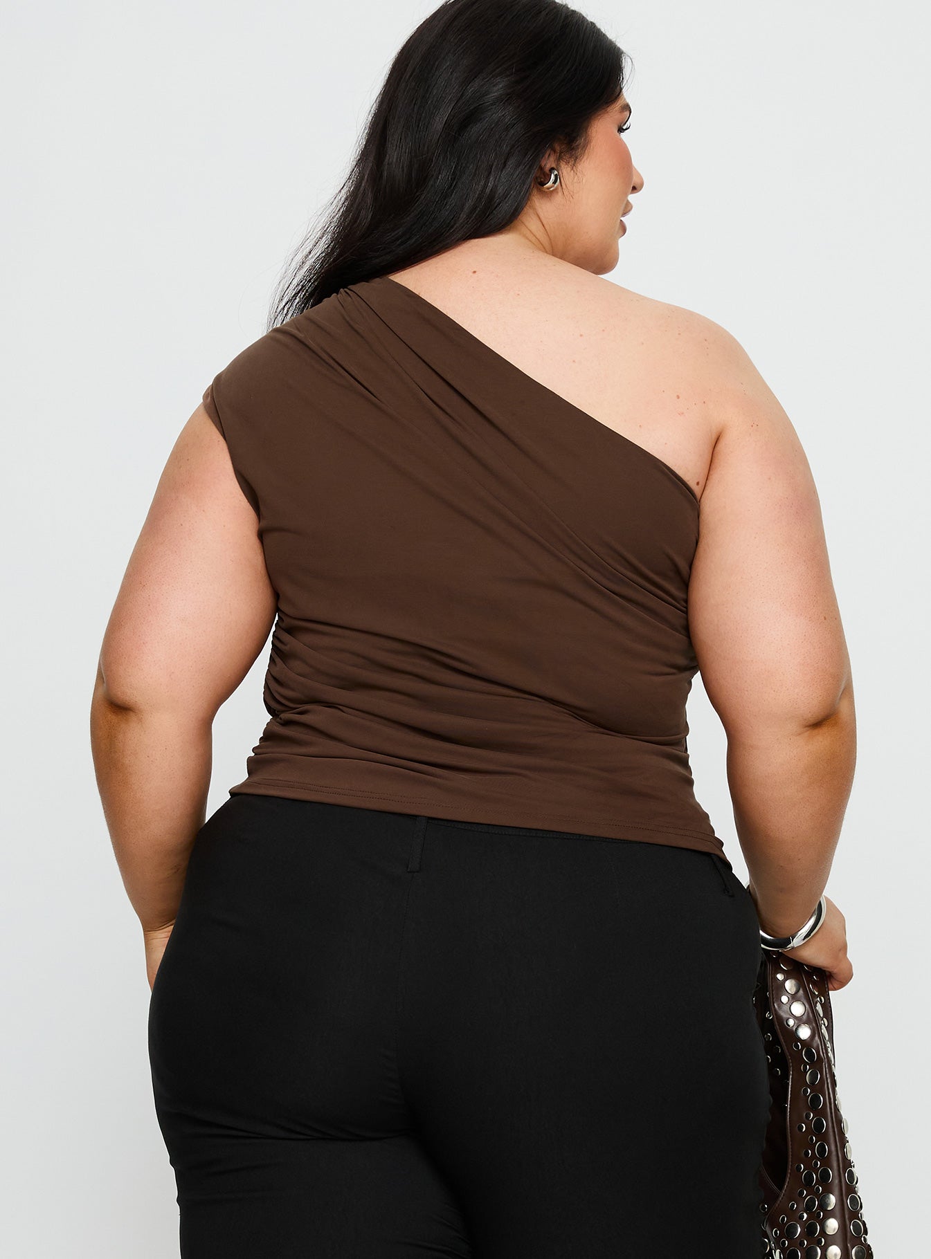 Amelyn One Shoulder Top Brown Curve - Image 4