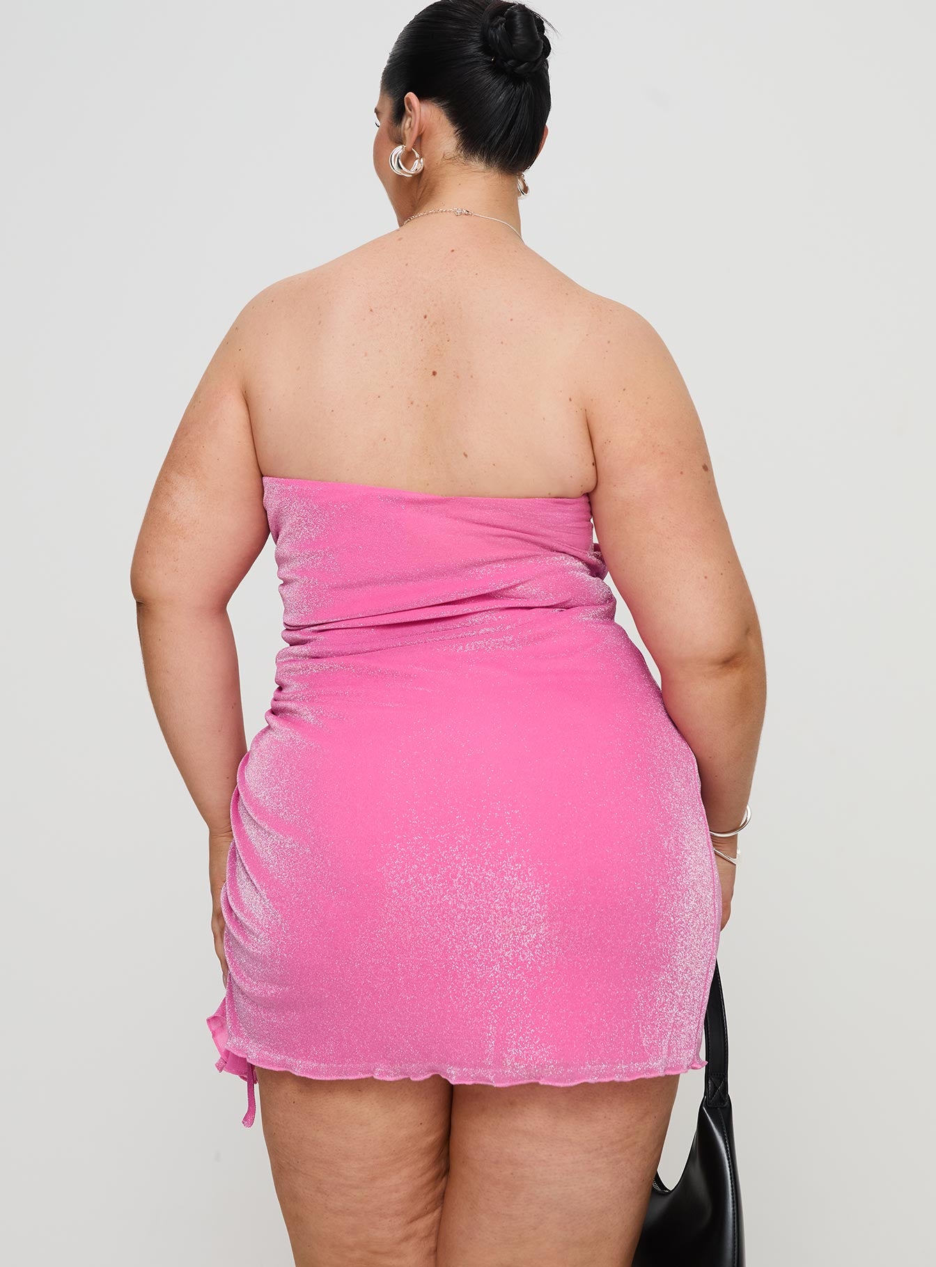 Donelli Strapless Mini Dress Pink Curve - Image 5