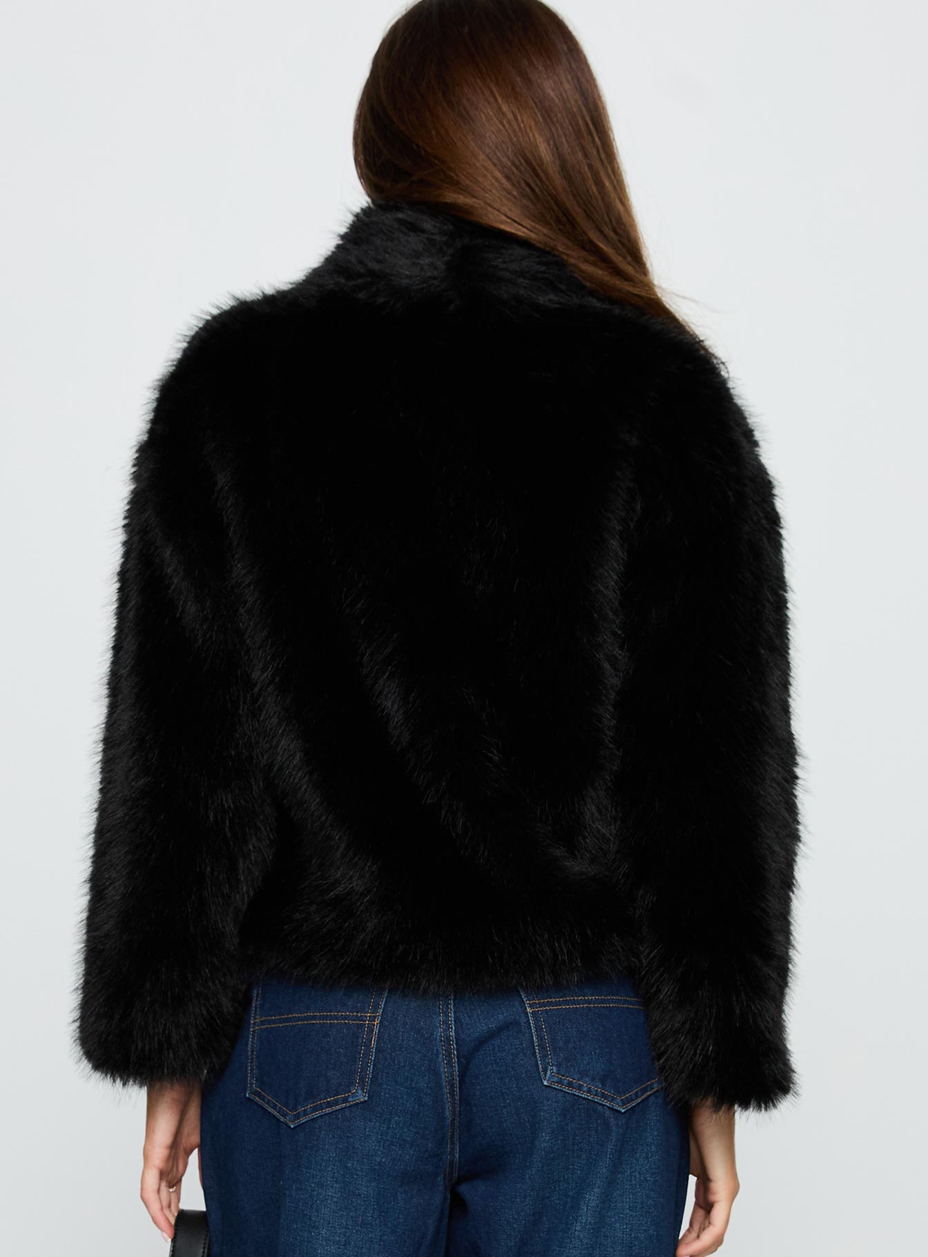 Wayland Faux Fur Jacket Black - Image 5