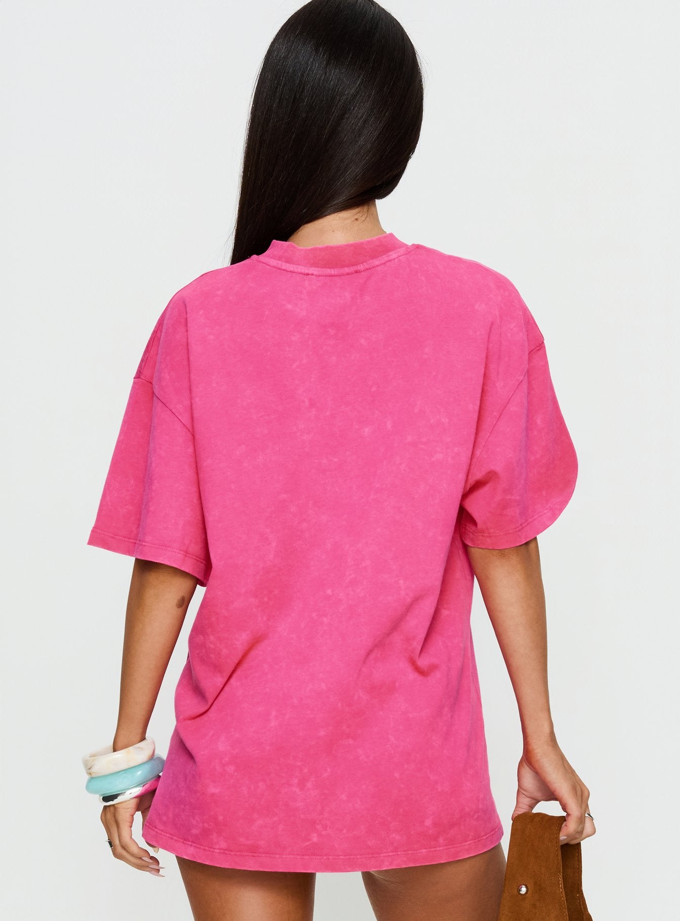 Santa Monica Beach Oversized Graphic Tee Washed Pink - Image 4