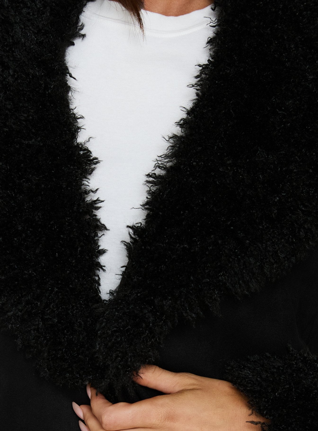 After Party Shearling Jacket Black - Image 6