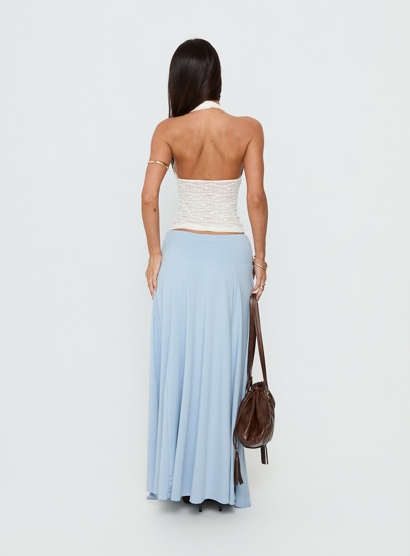 Nola Hardware Slit Maxi Skirt Blue - Image 4