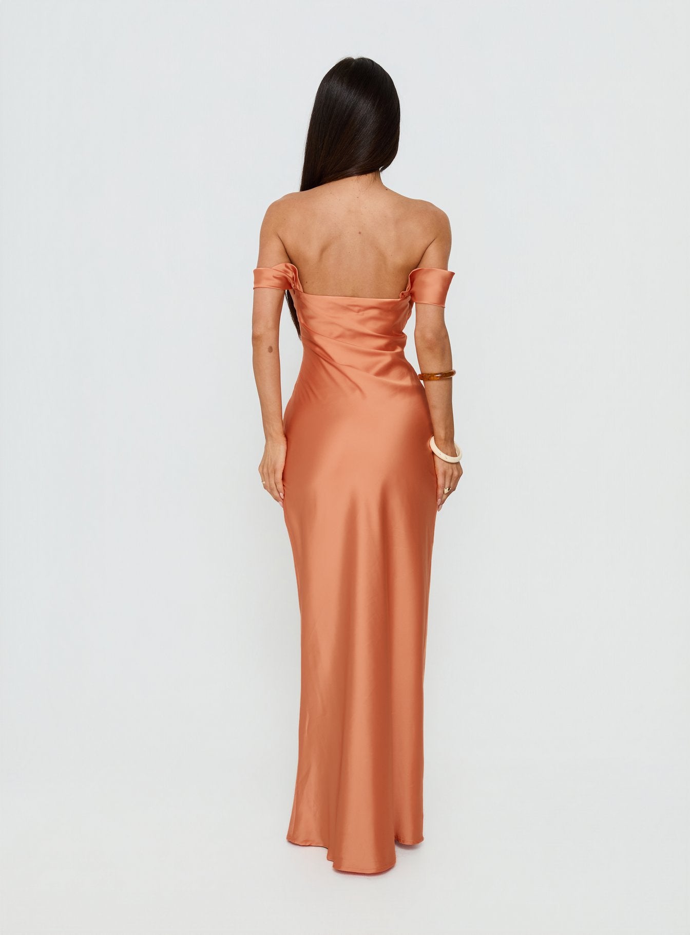 Azura Off The Shoulder Maxi Dress Orange - Image 5