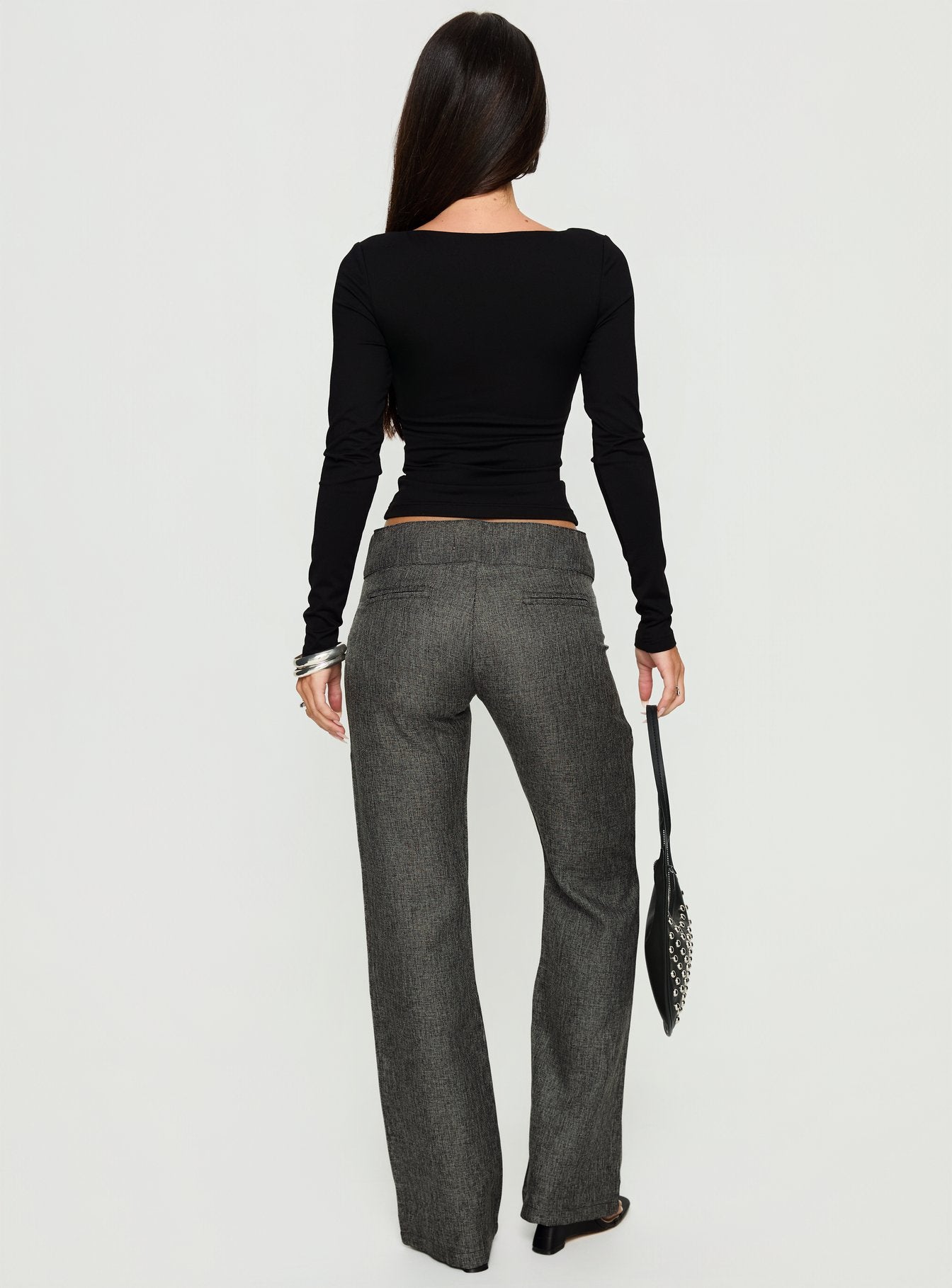Karola Asymmetrical Buckle Pants Grey - Image 5