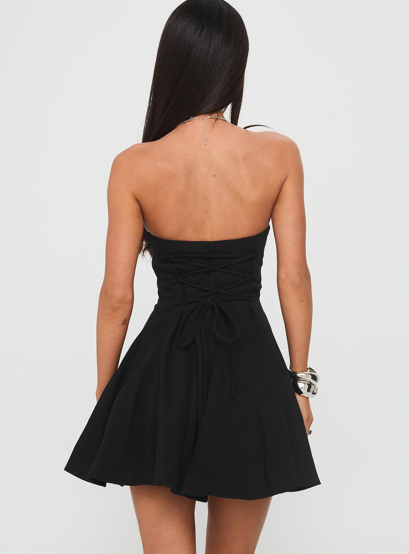 Zavira Strapless Playsuit Black - Image 4