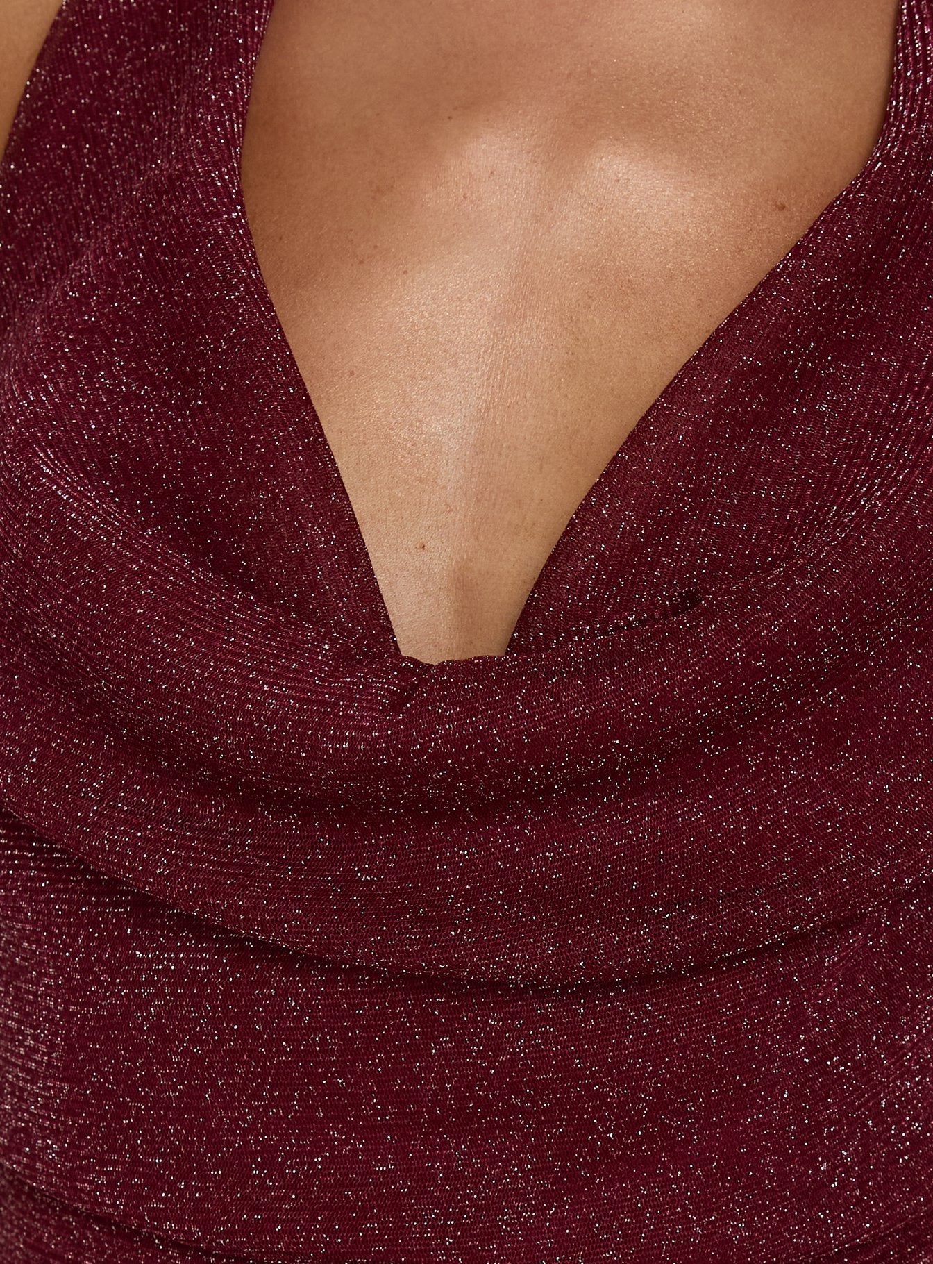 Wild Bunch Cowl Neck Backless Maxi Dress Burgundy - Image 5