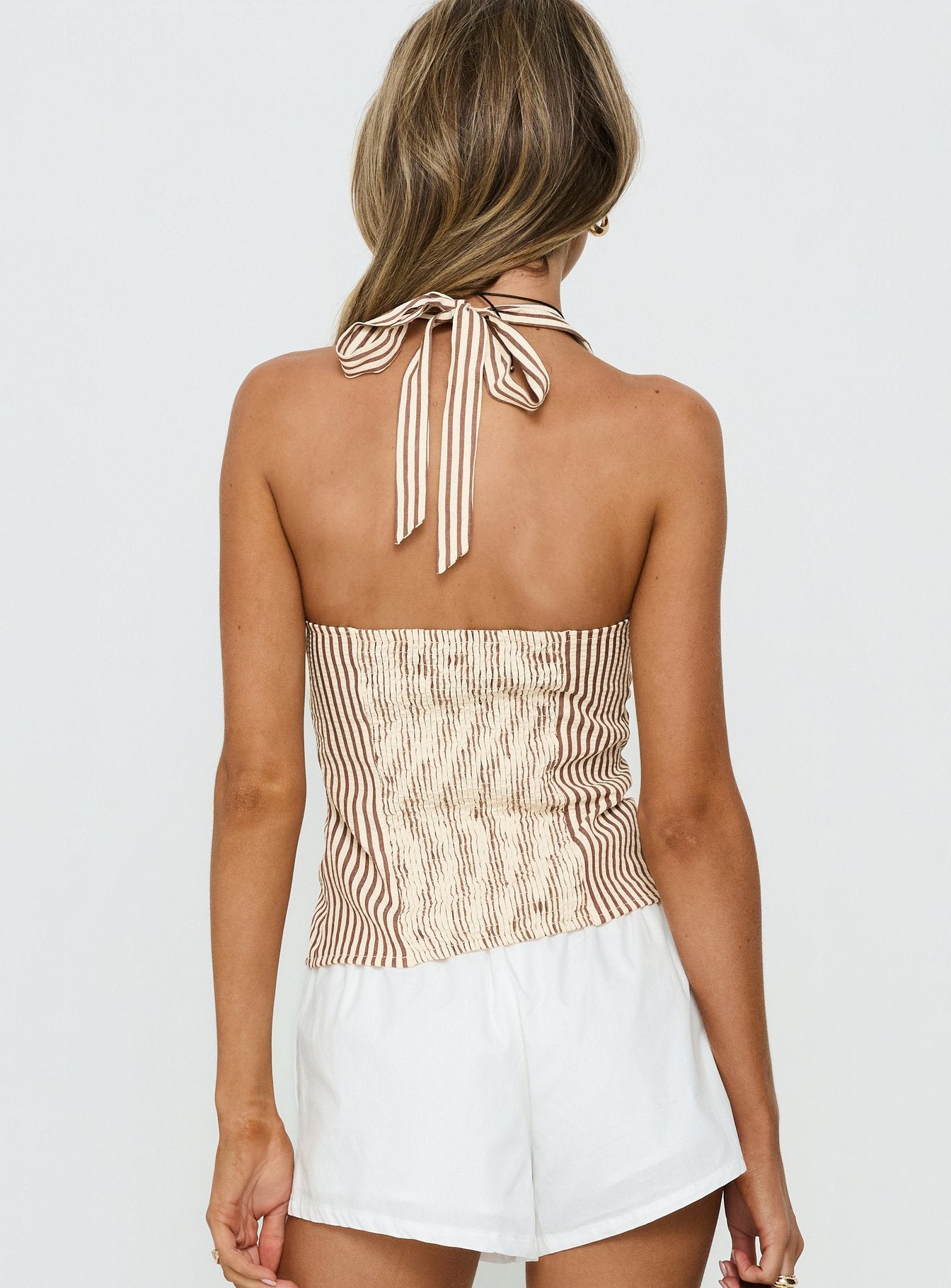 Old Friend Halter Top Chocolate Stripe - Image 5