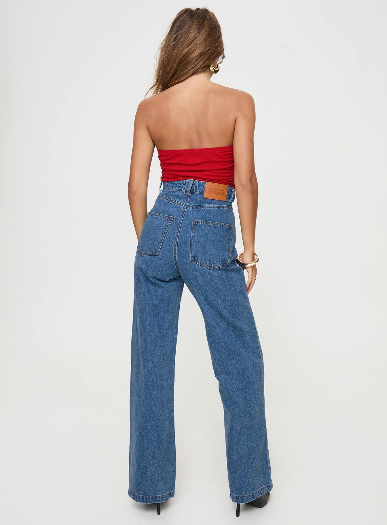 Zephee High Rise Wide Leg Jeans Light Wash - Image 5