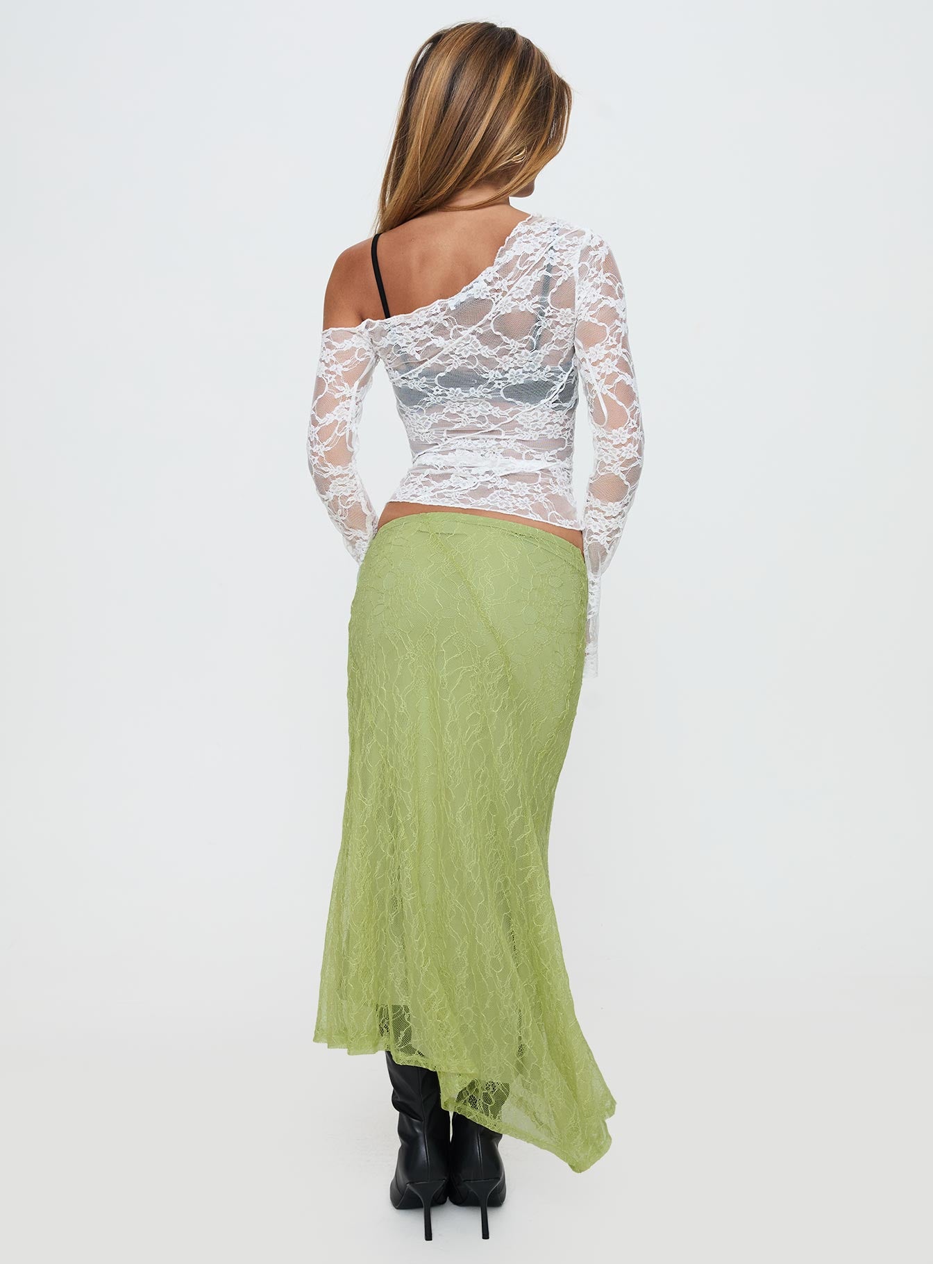Dreamcatcher Lace Maxi Skirt Green - Image 7