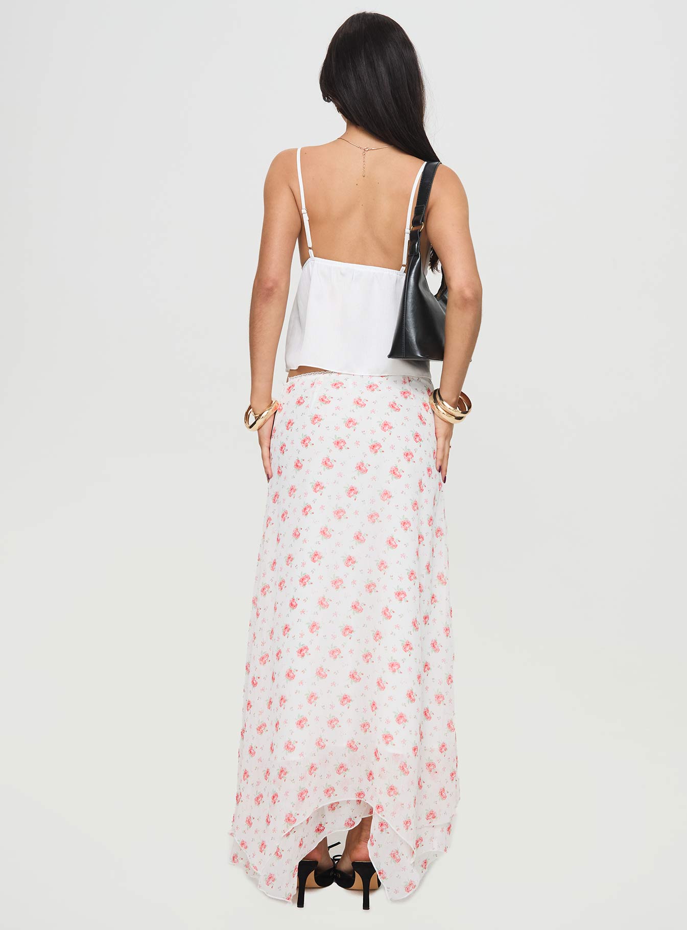 Dancing In A Field Maxi Skirt Pink Floral - Image 5