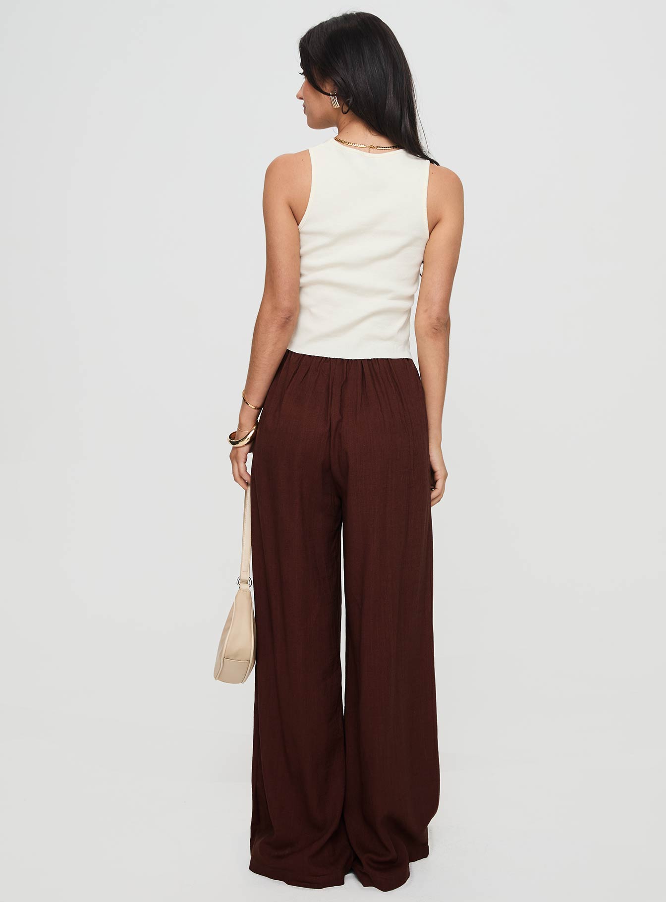 Ogilvie Linen Blend Pants Chocolate - Image 4