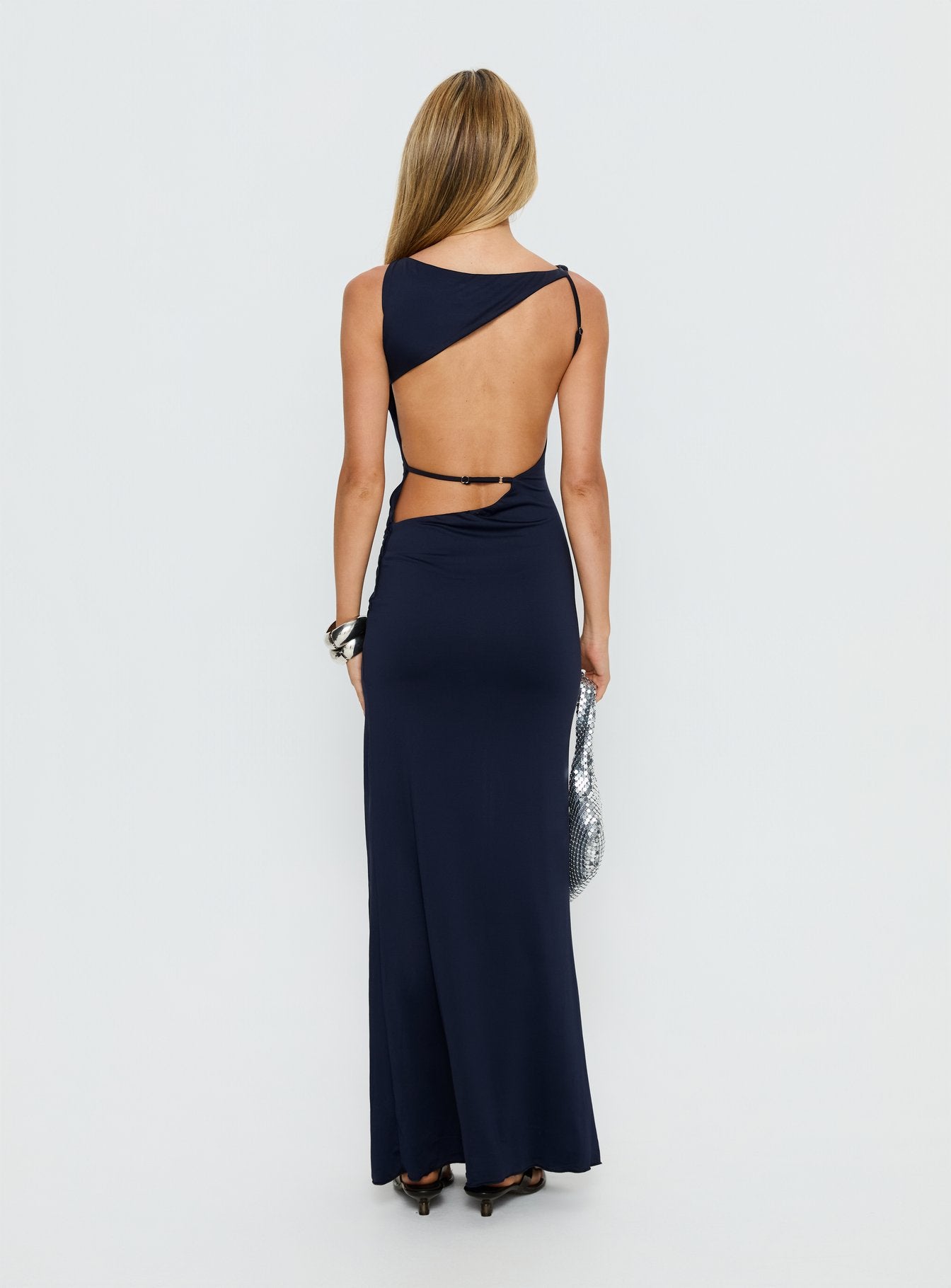 Kaidee Ruched Maxi Dress Midnight - Image 5