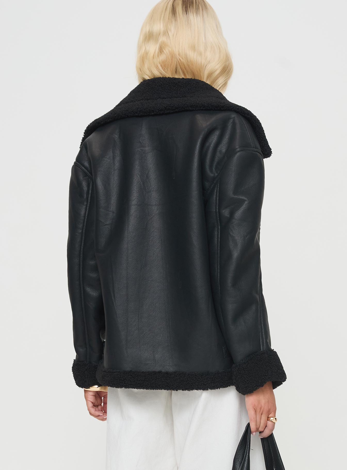 Jadu Shearling Jacket Black - Image 5