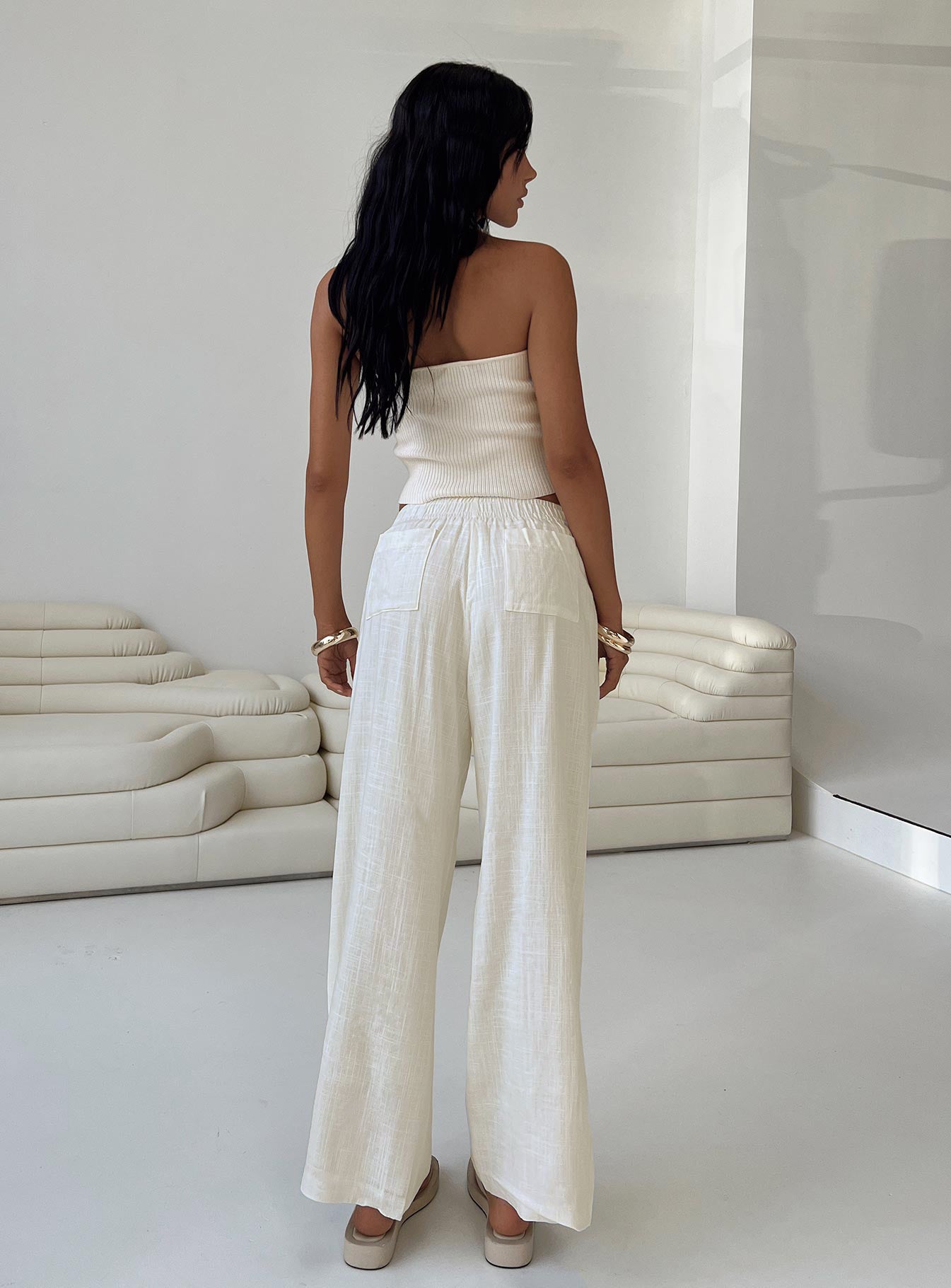 Louis Linen Blend Pants White Petite - Image 5