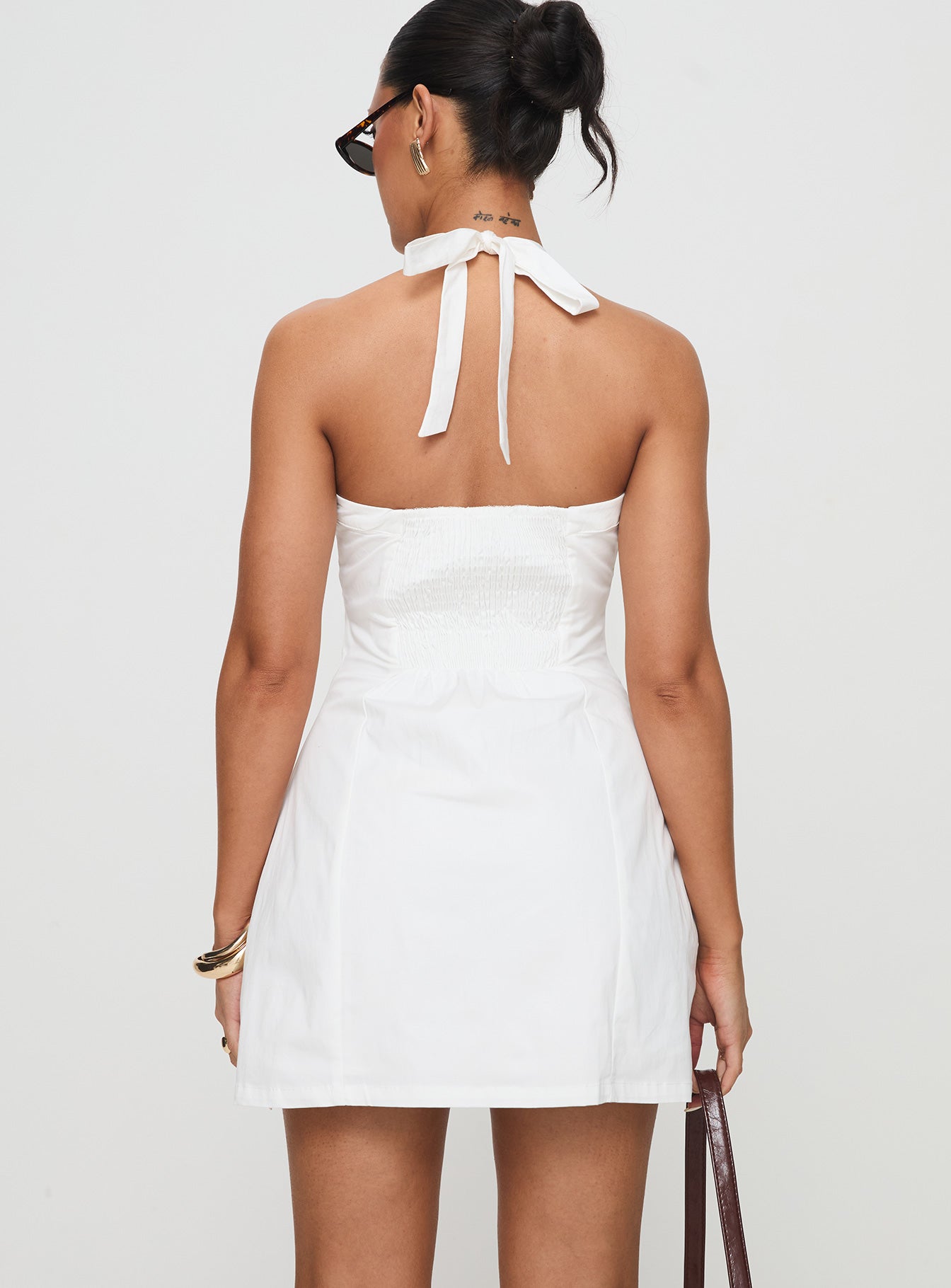 Mallorie Halter Mini Dress White - Image 5