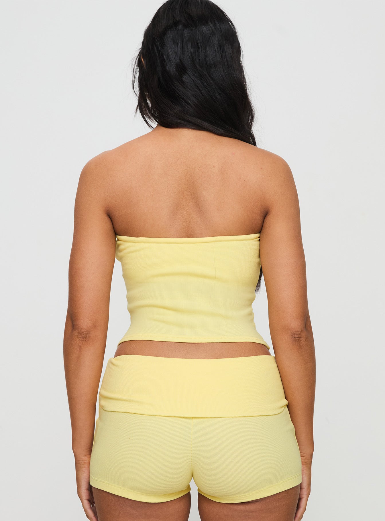 Baseline Strapless Rib Top Yellow - Image 5