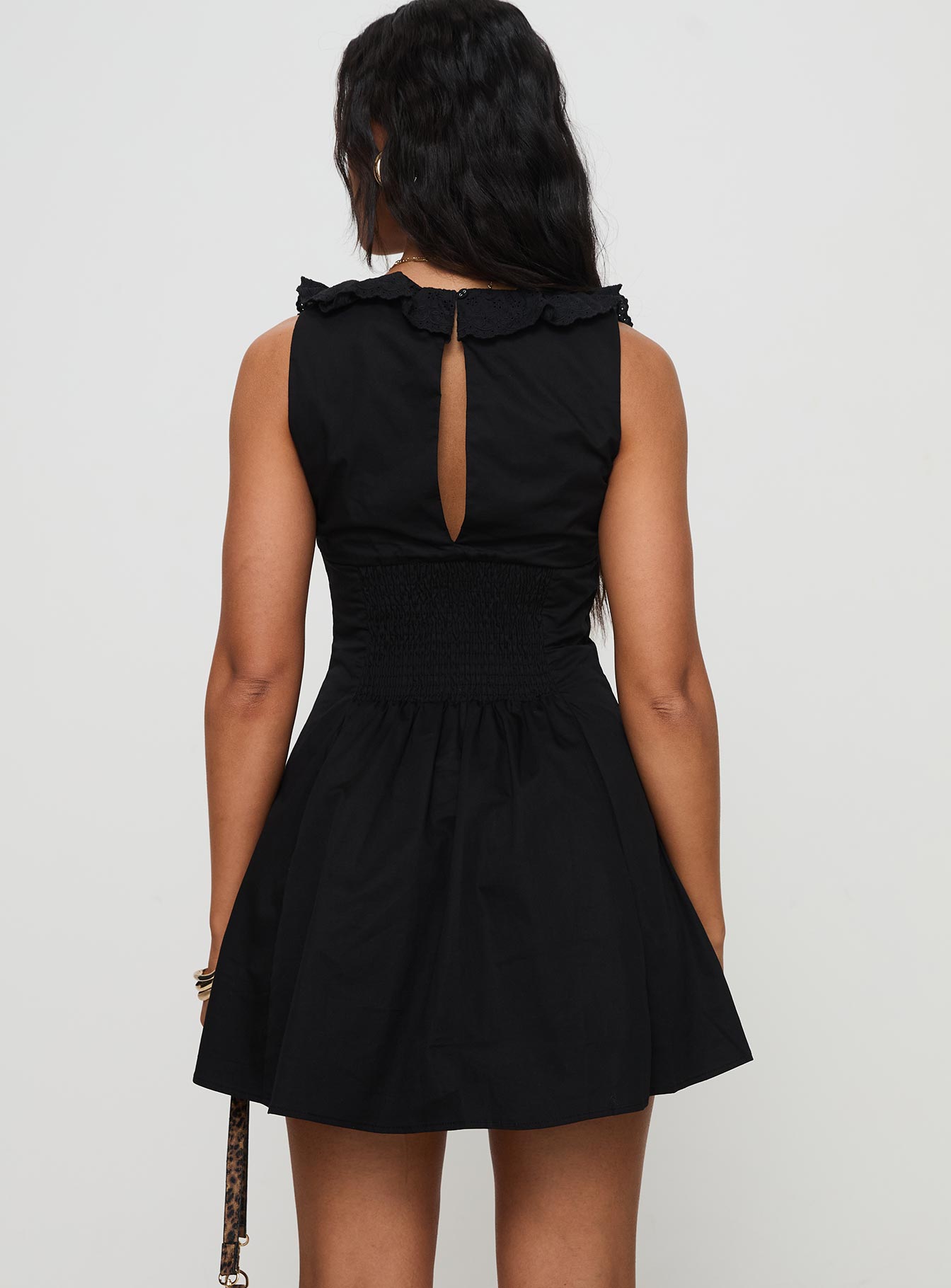 Oliveah Frill Mini Dress Black Petite - Image 5