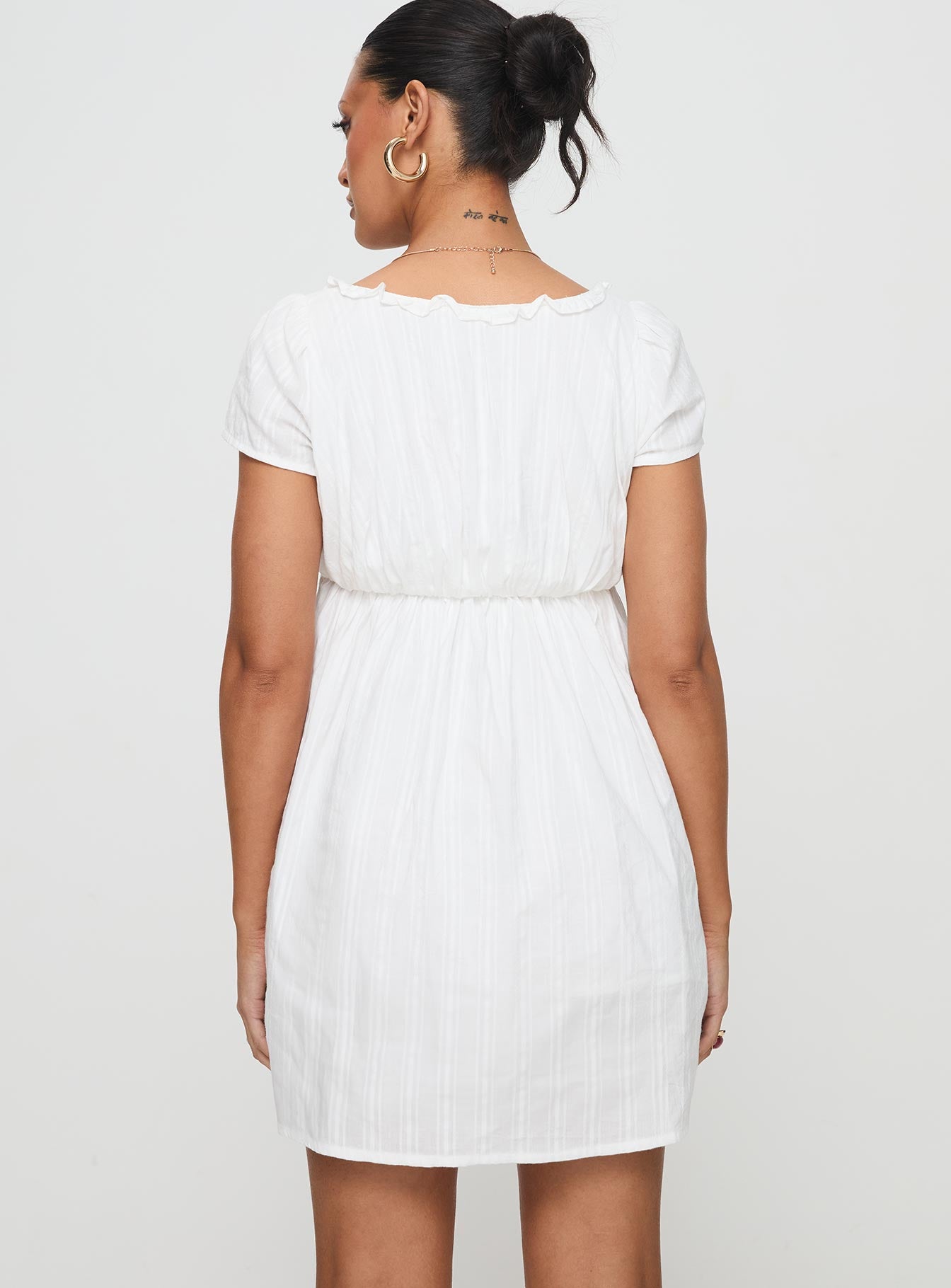 Monsterrat Mini Dress White - Image 4