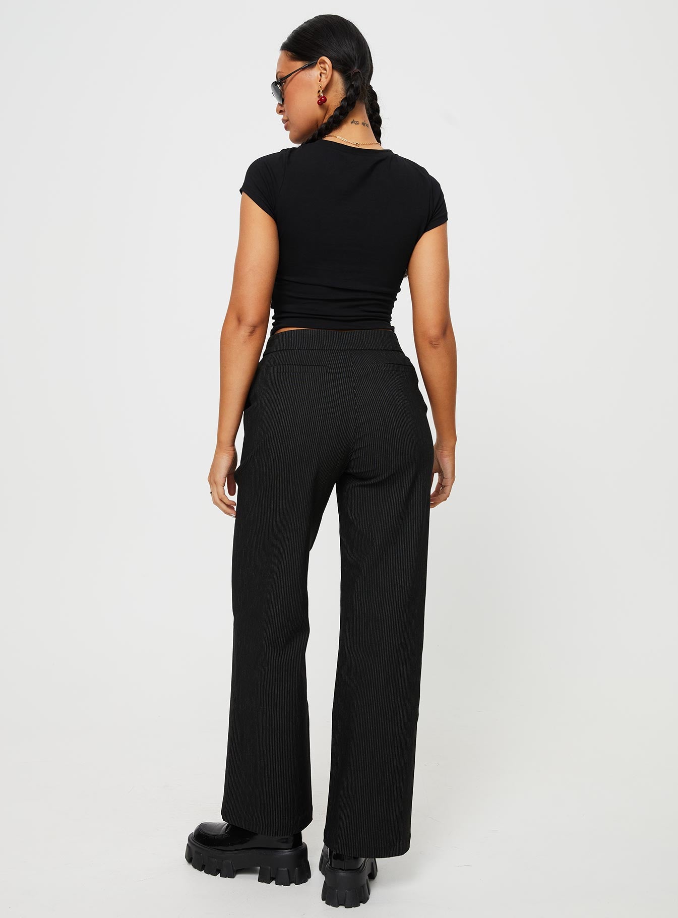 Jeller Pinstripe Pants Black Petite - Image 5