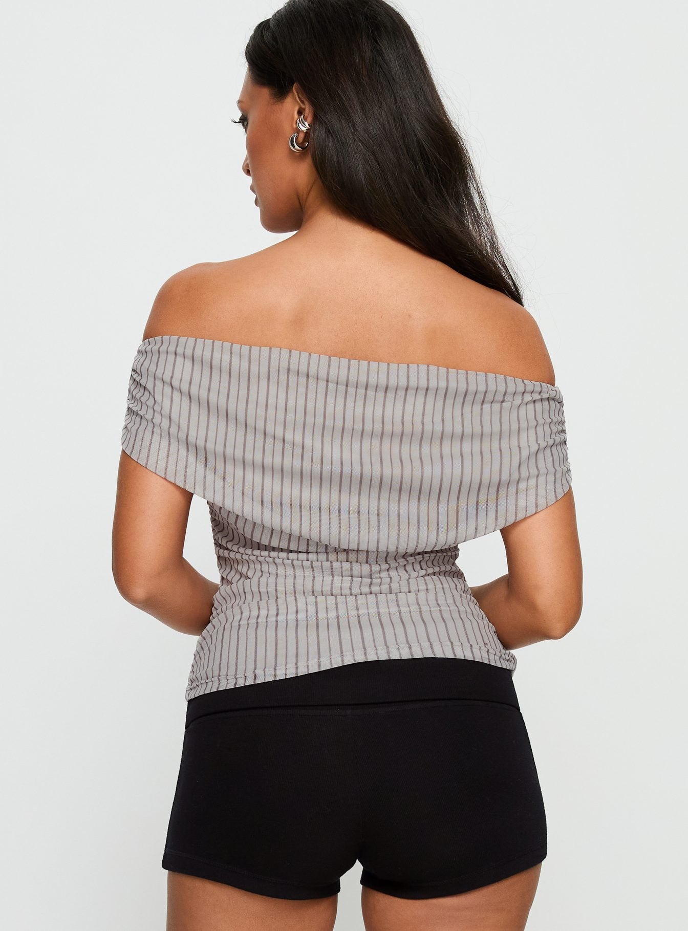 Hailley Off Shoulder Top Stripe - Image 5